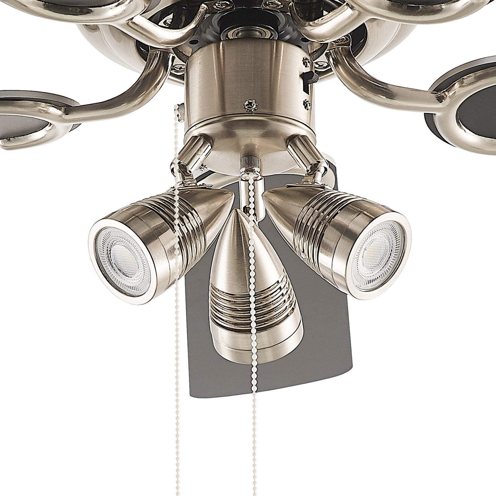 Ventilateur de plafond Anariki avec éclairage, silencieux, argenté - Lindby