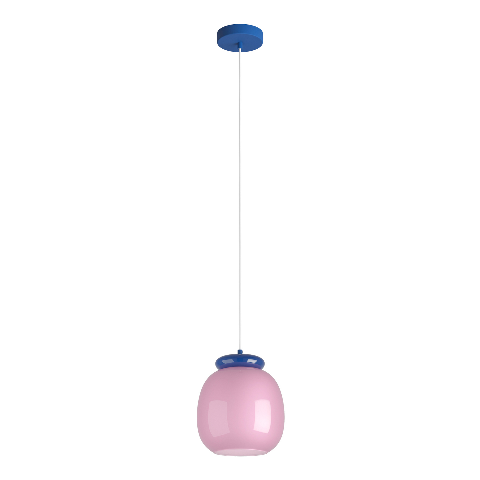 Hängeleuchte Berardelli, pink/blau, Ø 23 cm, Glas, E27
