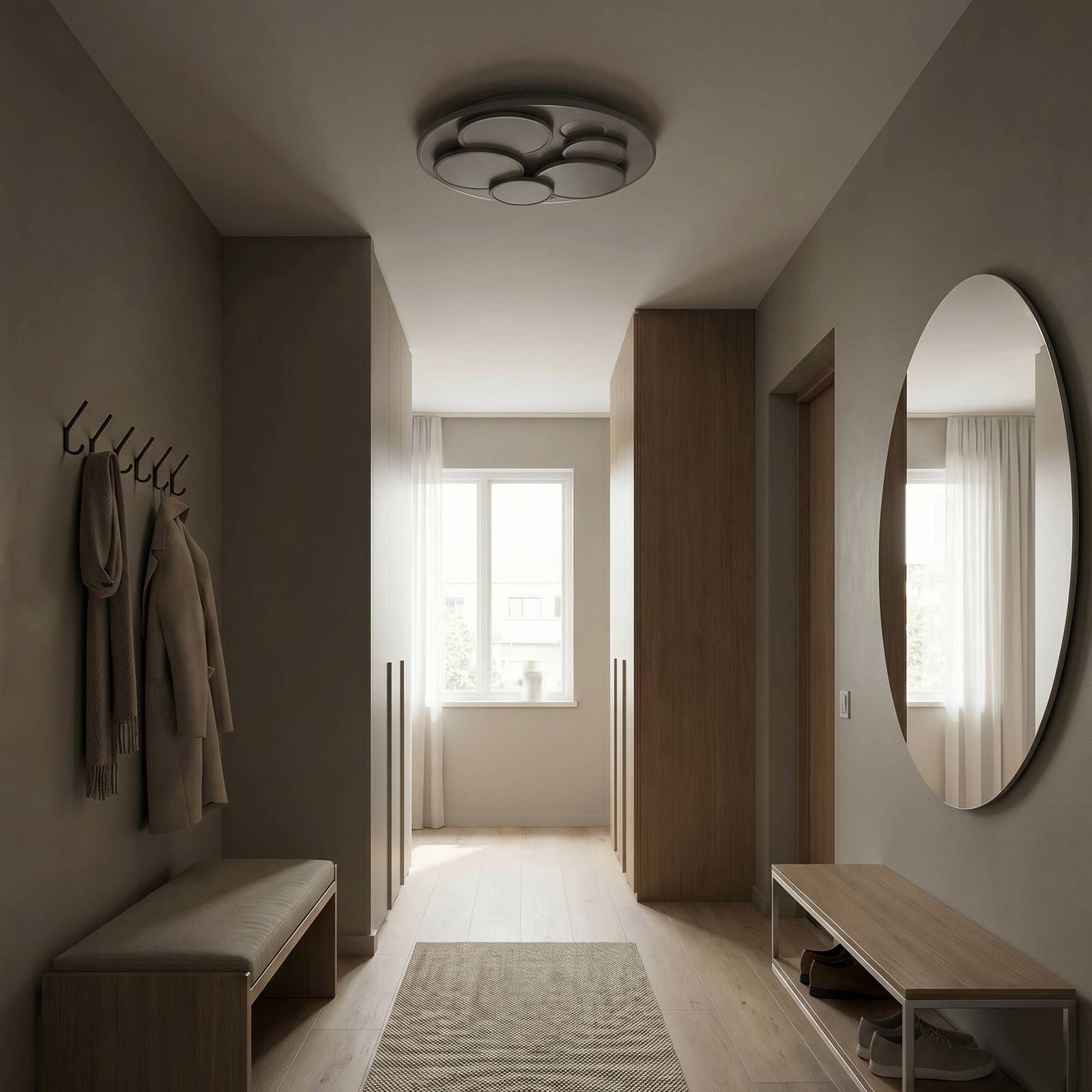  Fischer & Honsel Fischer & Honsel Led Ceiling Lamp Dots, White, ø 50 Cm, Metal/acrylic, Cct 
