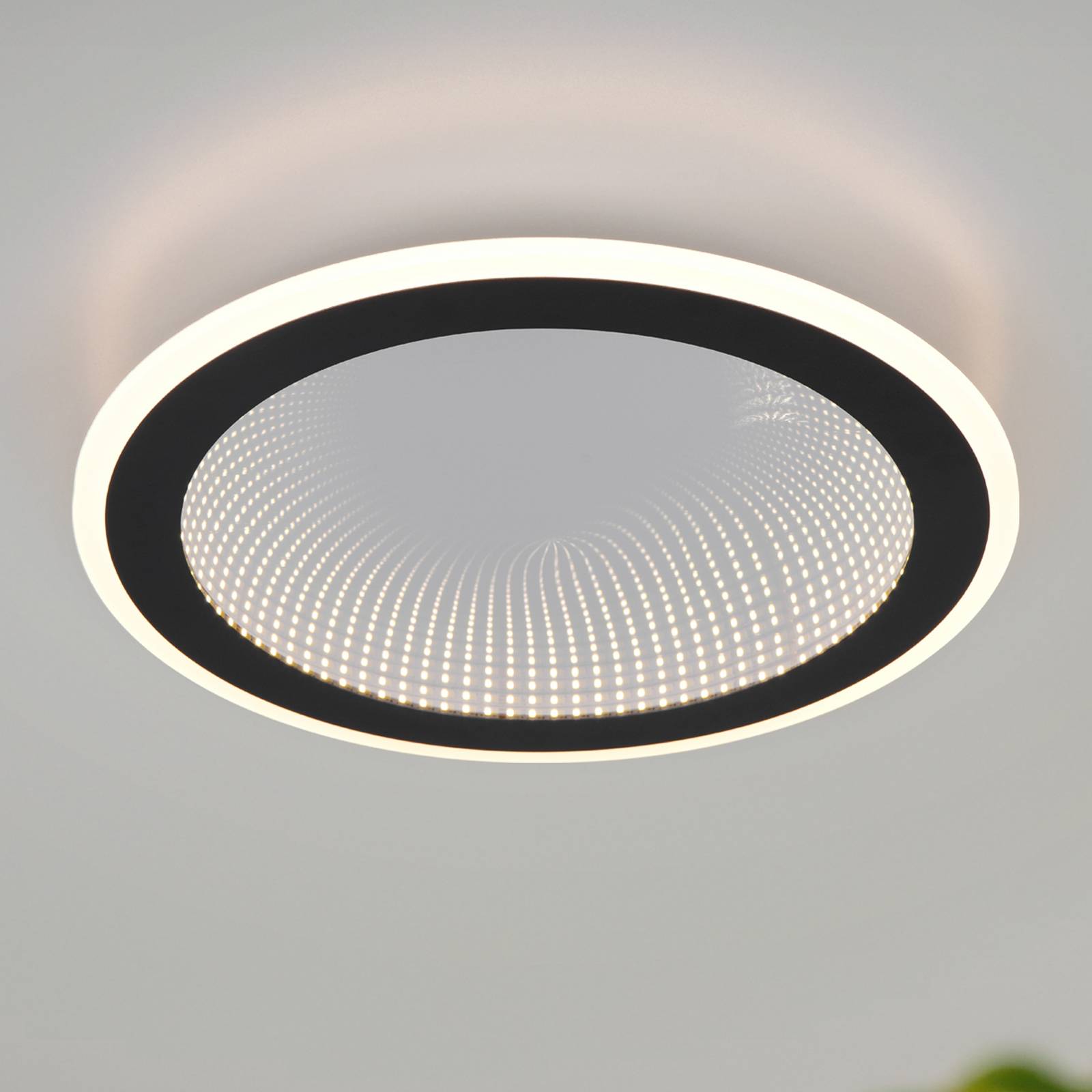 LED-Deckenleuchte Glace, schwarz, CCT, dimmbar, Metall günstig online kaufen