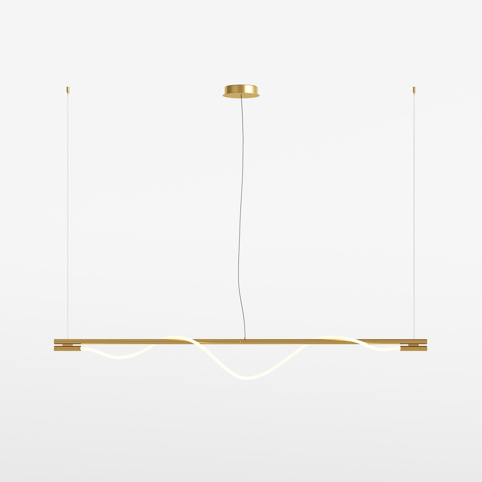 Maytoni LED wall light Tau, gold-coloured, height 84 cm, aluminium