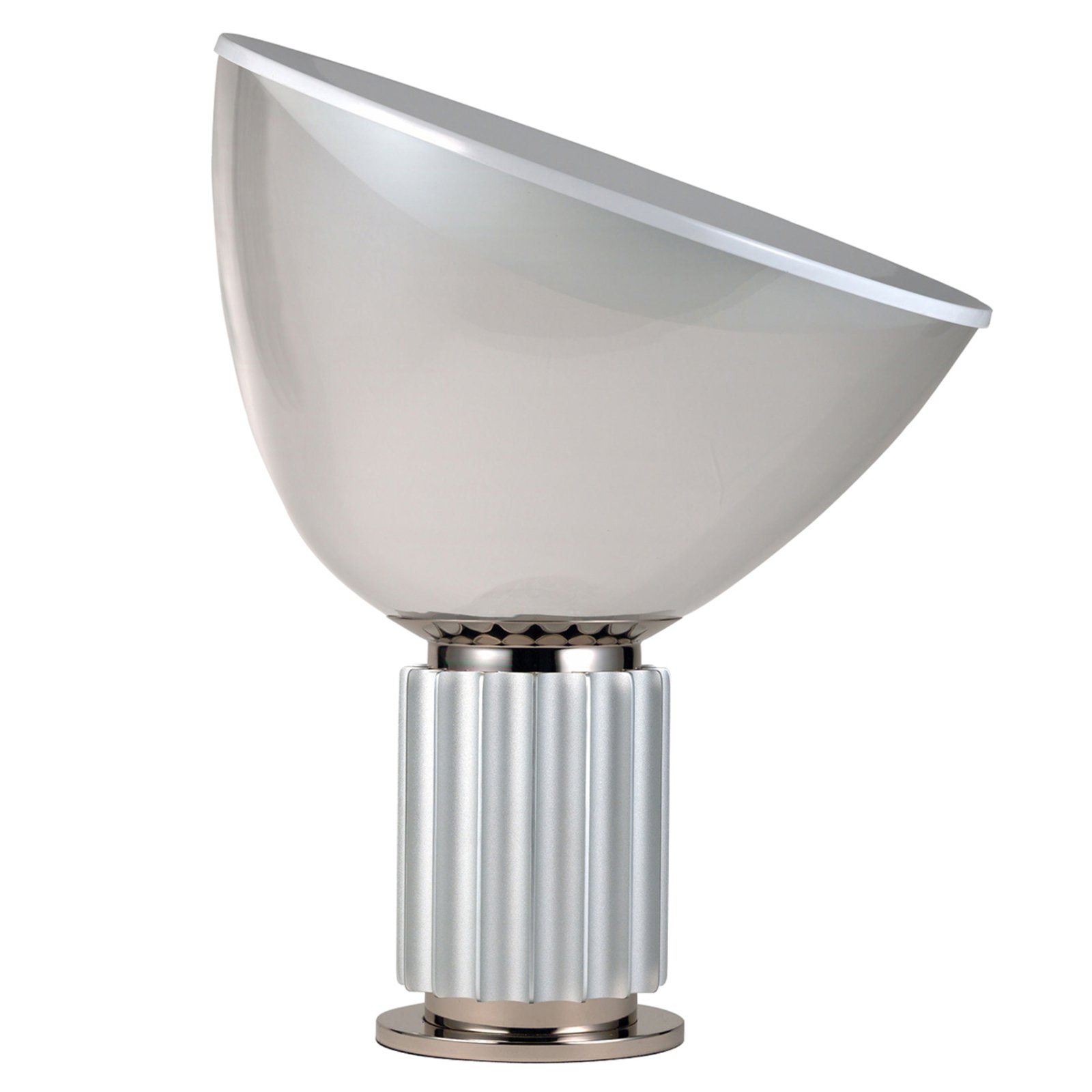 Flos LED designer table lamp Taccia small, aluminium, for Living / Dining Room, aluminium, glass, polycarbonate, 16 W, energy efficiency: A+, H: 48.5 cm