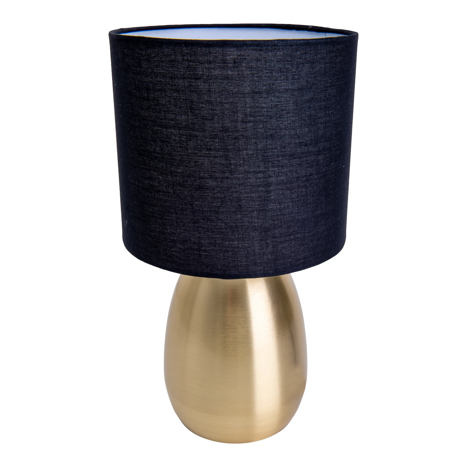 Lampe à poser Aurum, abat-jour tissu, noir/doré