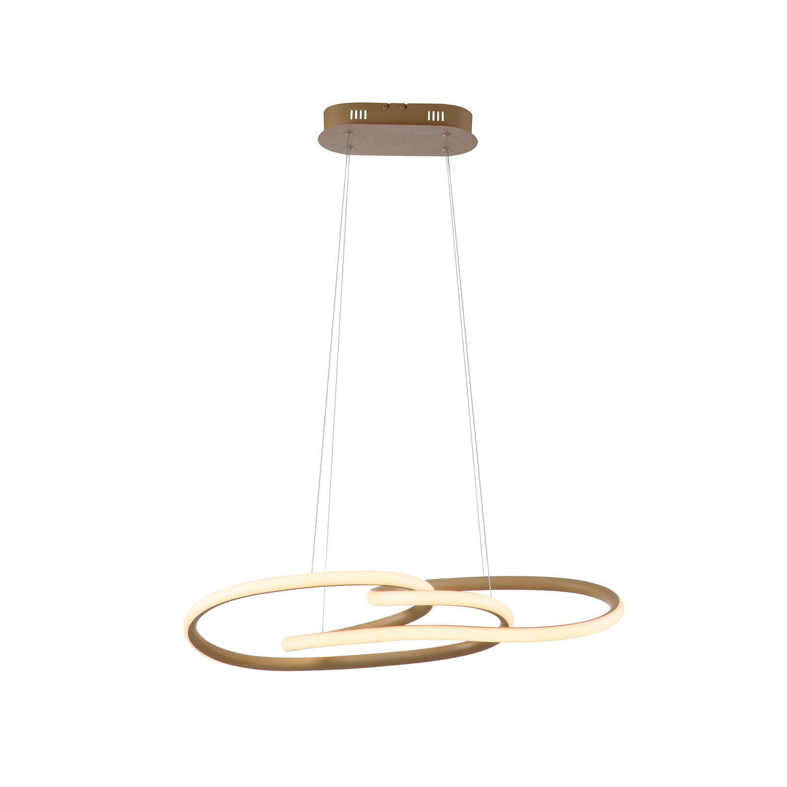 LED pakabinamas šviestuvas „TWIST“, smėlio spalvos, ilgis 76 cm, metalinis LED pakabinamas šviestuvas „TWIST“, smėlio spalvos, ilgis 76 cm, metalinis