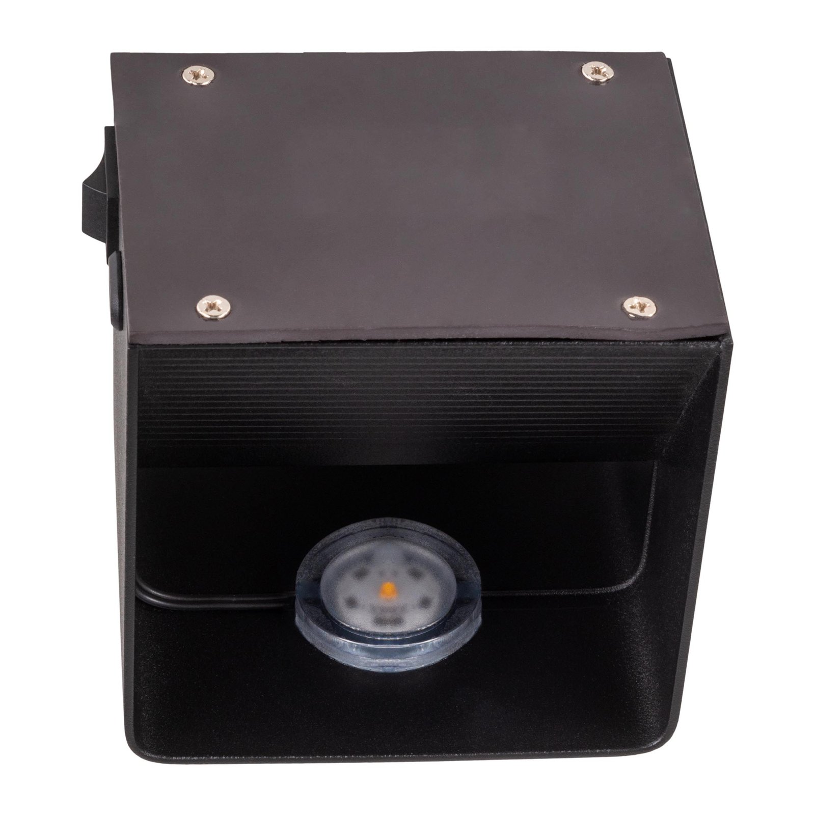LED-vägglampa Cube batteri, magnetisk, svart