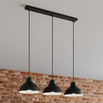 Sven hanging light, three-bulb, black