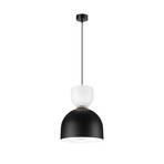 Suspension Clementine, noir/blanc, à 1 lampe, E27