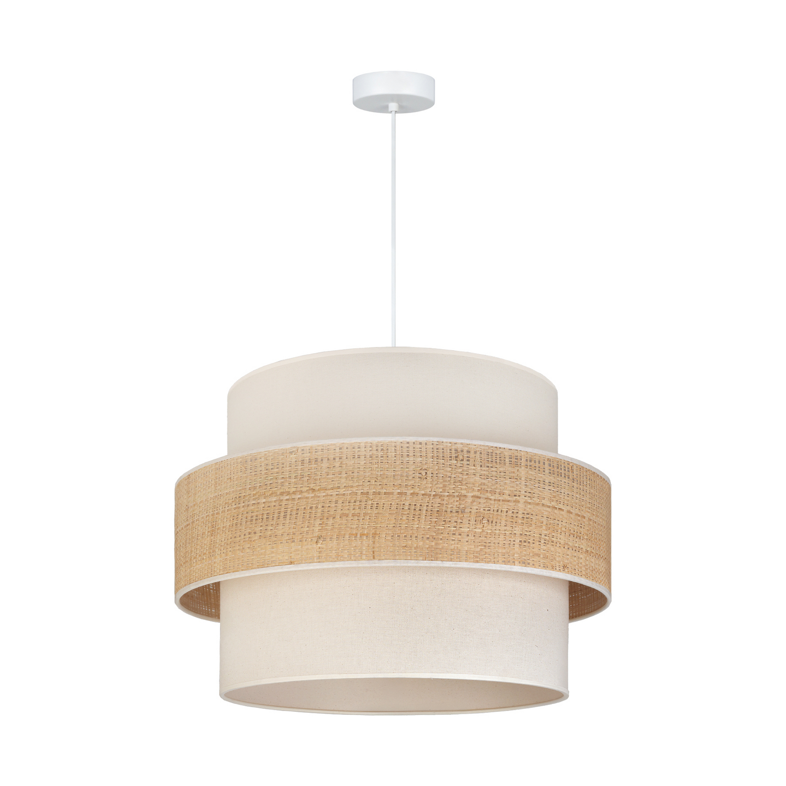 Hanglamp Space, ecru/beige, 1-lamp, textiel, E27
