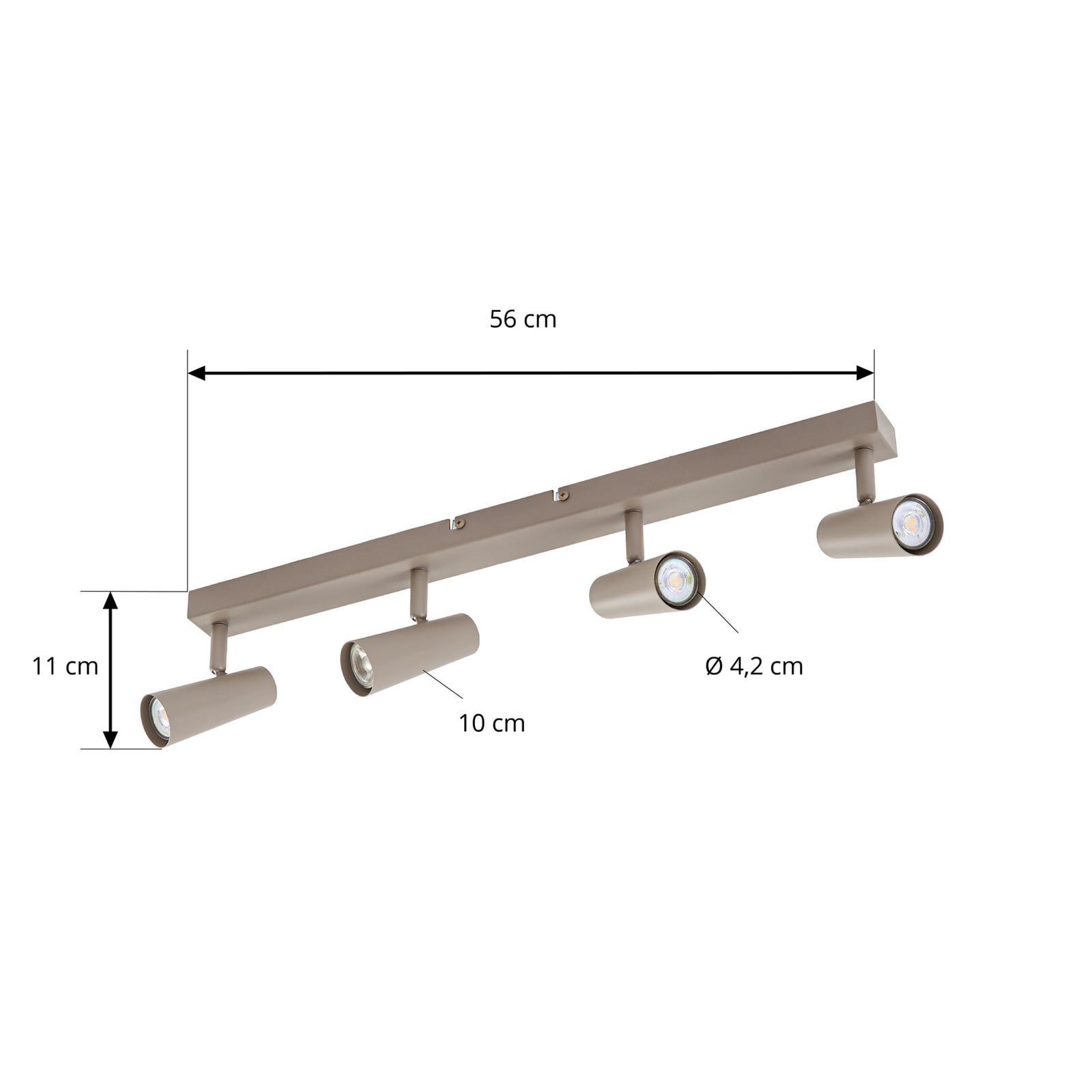 Lindby downlight Iluna, 4 lyskilder, kaffebrun, GU10 Lindby downlight Iluna, 4 lyskilder, kaffebrun, GU10