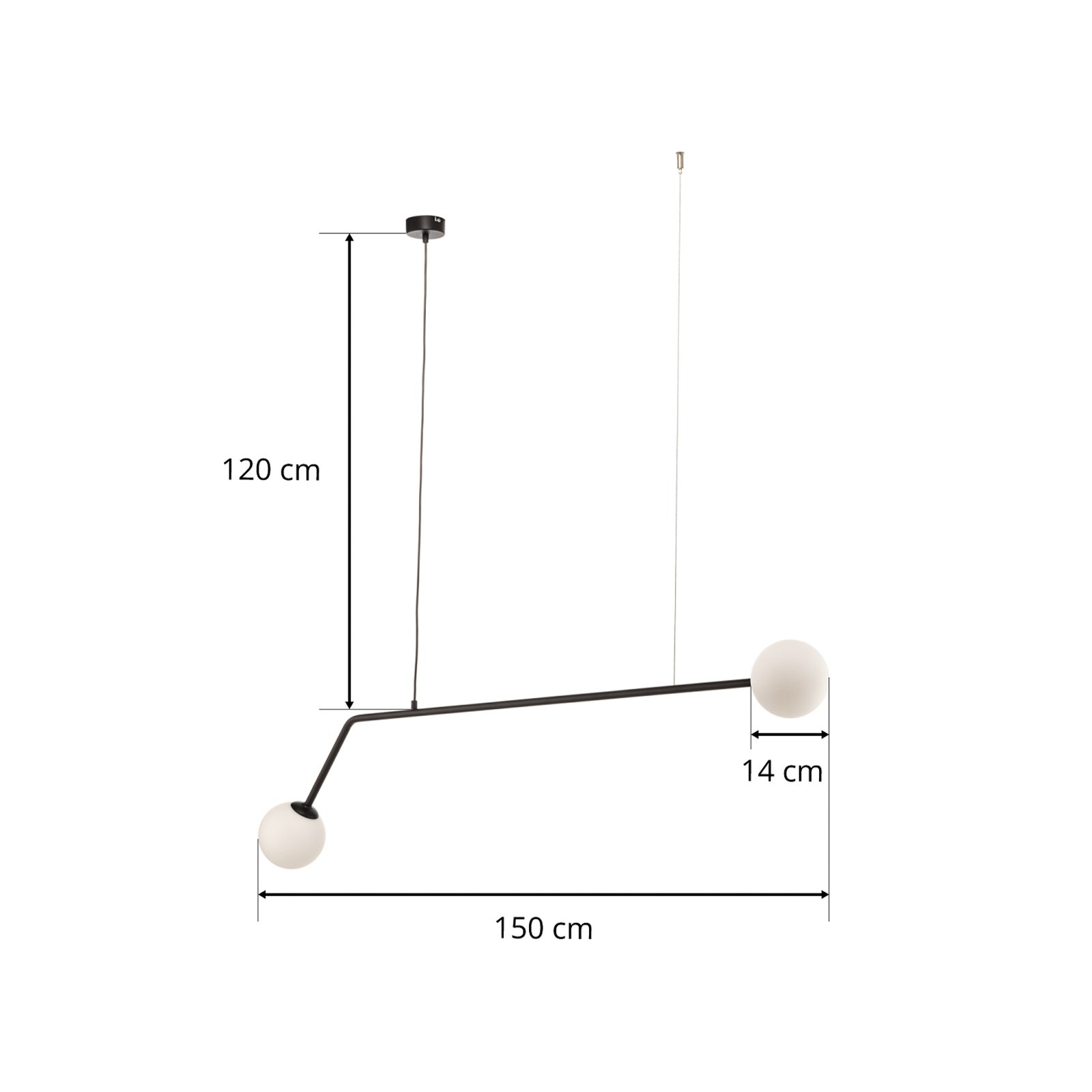 Hänglampa Pure, 2 lampor, svart