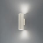 Carbon wall light, beige, height 20 cm, aluminium, 2-bulb.