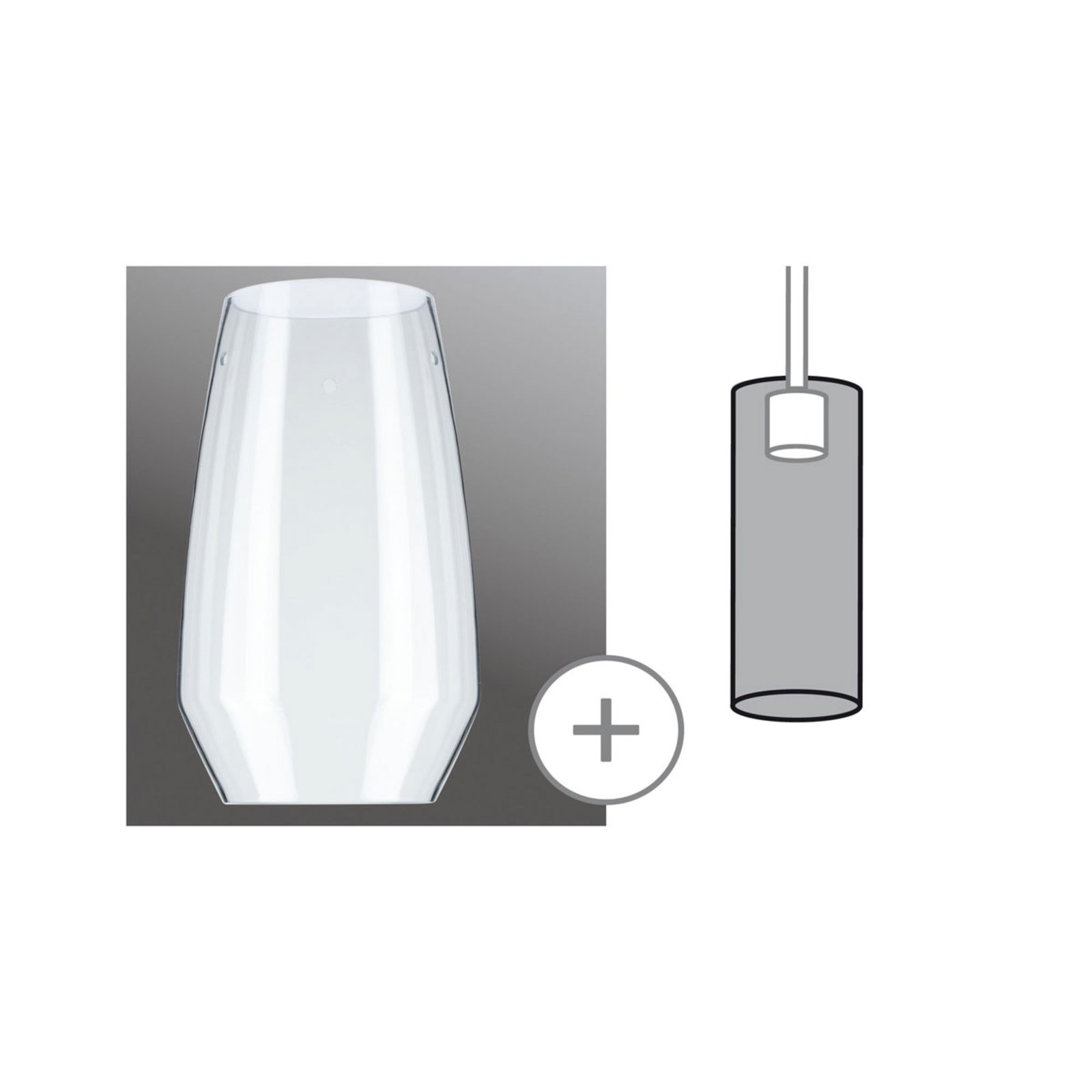 Paulmann Vento lámpaernyő, átlátszó, Ø 17 cm, üveg