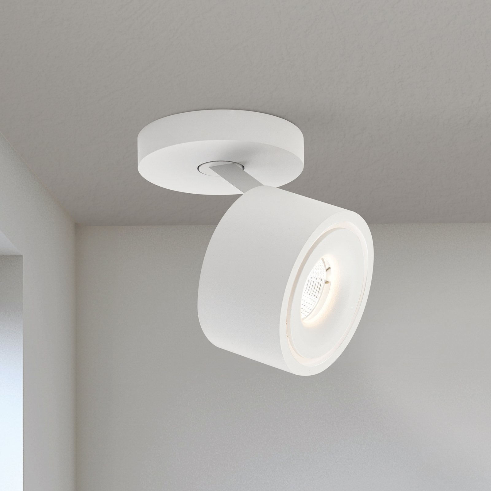 Spot pour plafond LED Specter, blanc, Ø 8,4 cm, aluminium