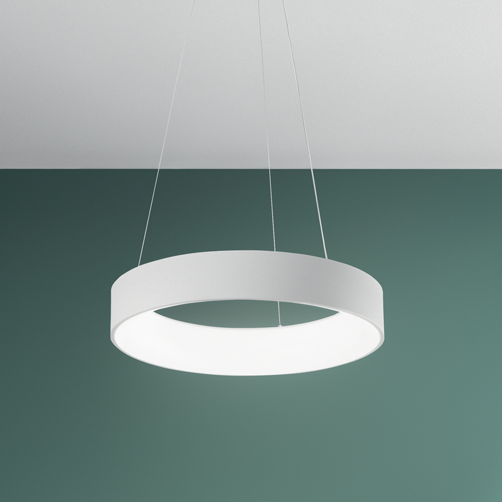 Candeeiro suspenso LED Noah, branco, Ø 60 cm, metal, CCT