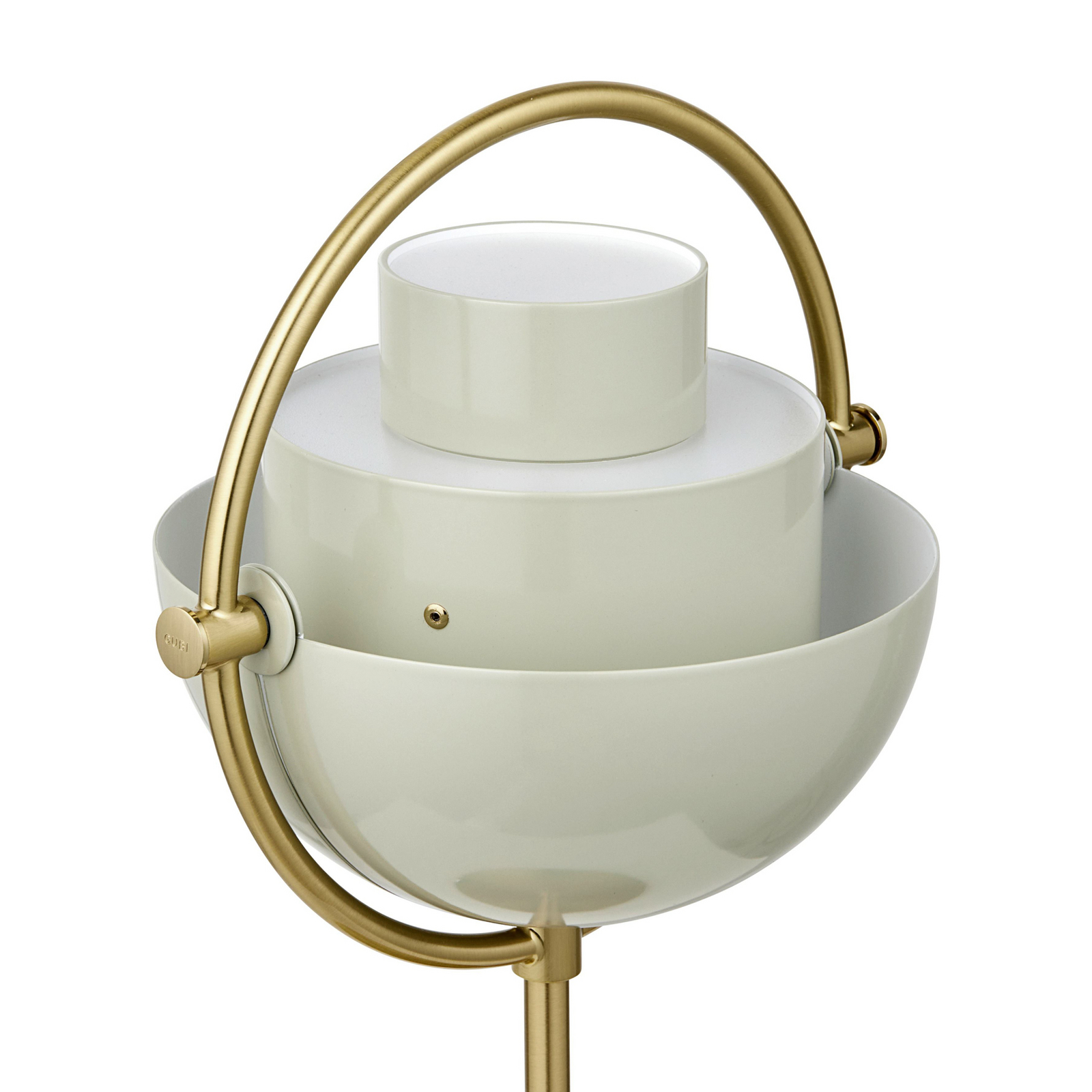 Gubi Multi-Lite stolna lampa na baterije, mesing/siva, visina 30 cm