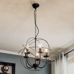 Globe chandelier 5-bulb black