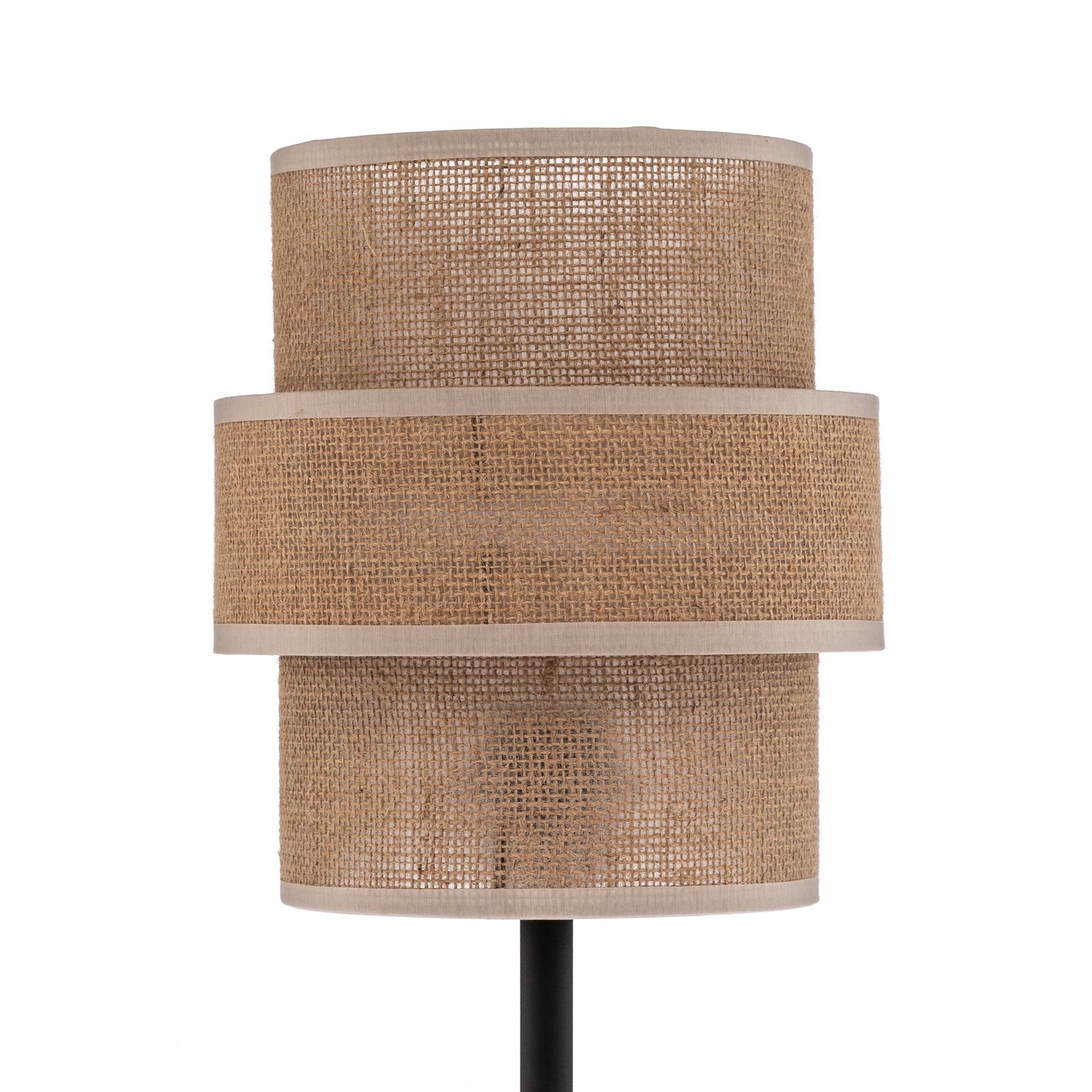 Настолна лампа Calisto, юта, естествено кафяво, височина 38 cm