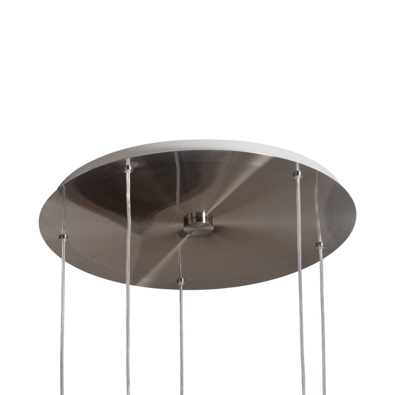 Suspension Maroni, chrome/blanc, verre, à 5 lampes