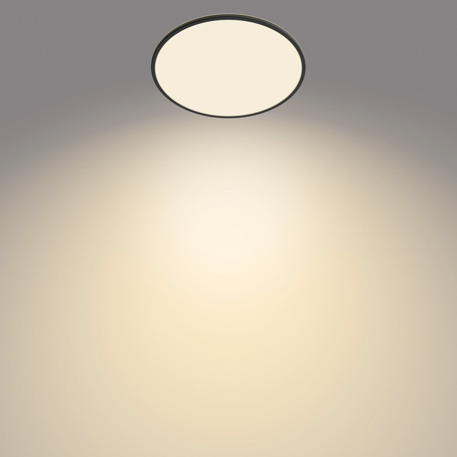 Plafonieră Philips SuperSlim 2.700K Ø54cm negru - Studiu / Birou - Metal