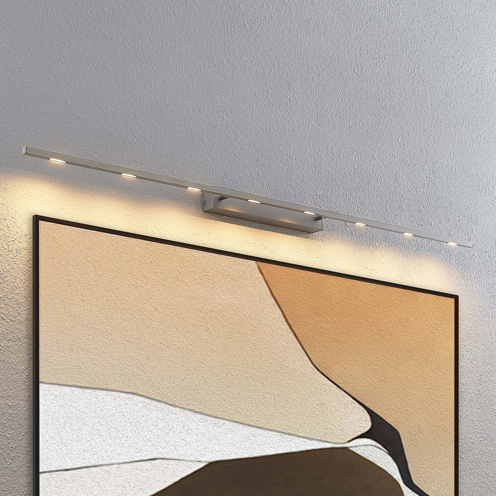 Lucande Alexis LED ceiling light 158cm matt nickel