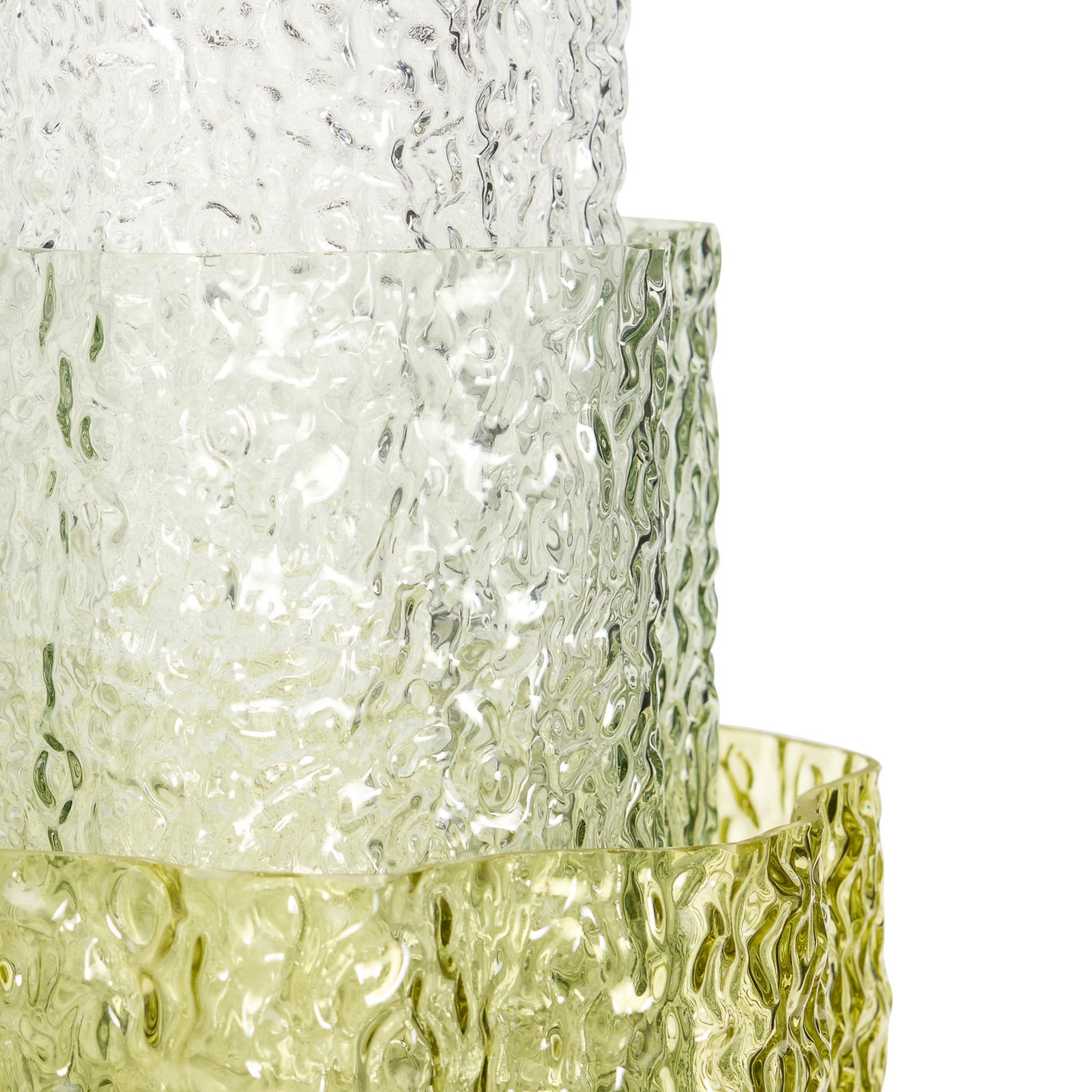 Vaso triplo, set da 3, verde/trasparente - Hübsch