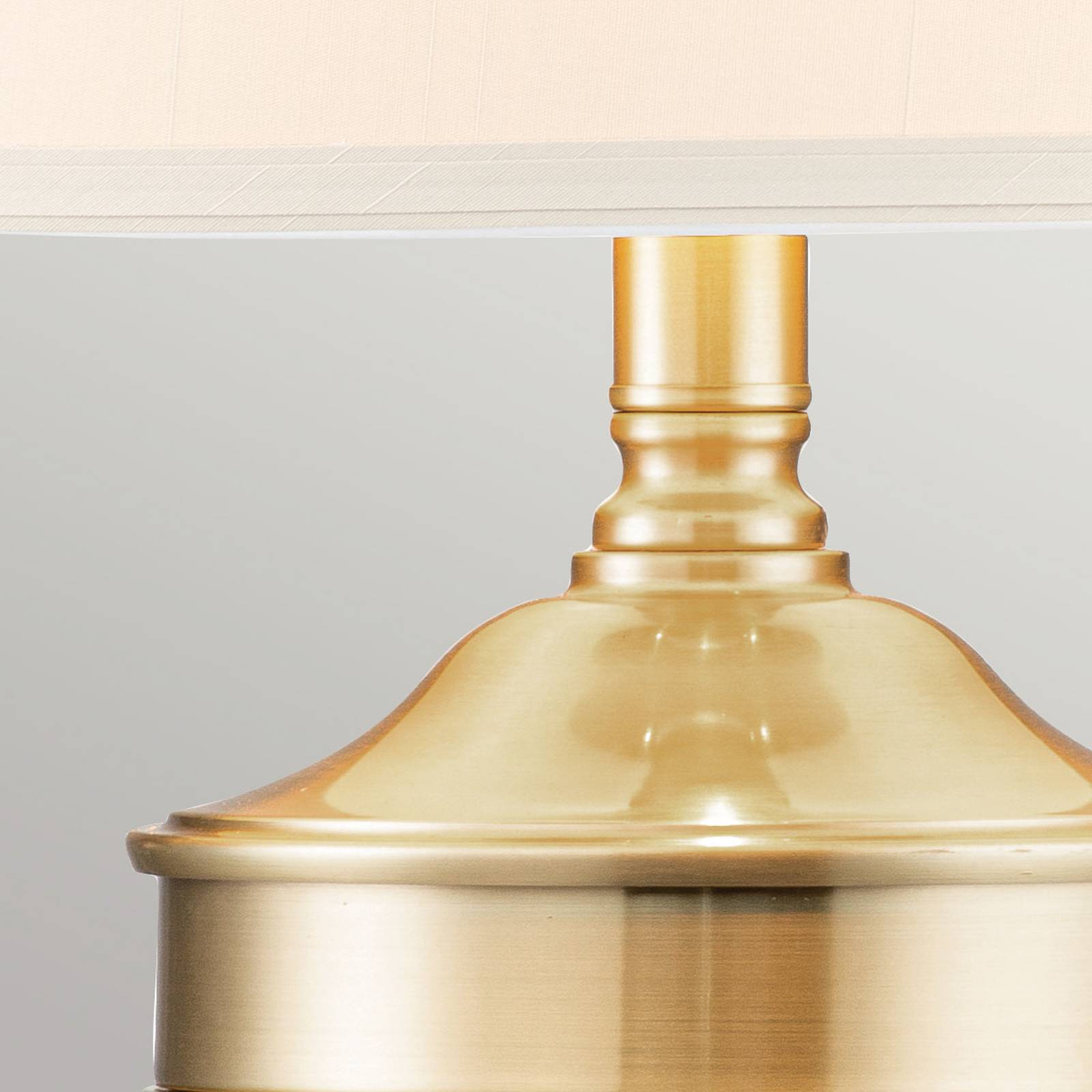 QUOIZEL Dennison 1 fabric table lamp, brushed brass