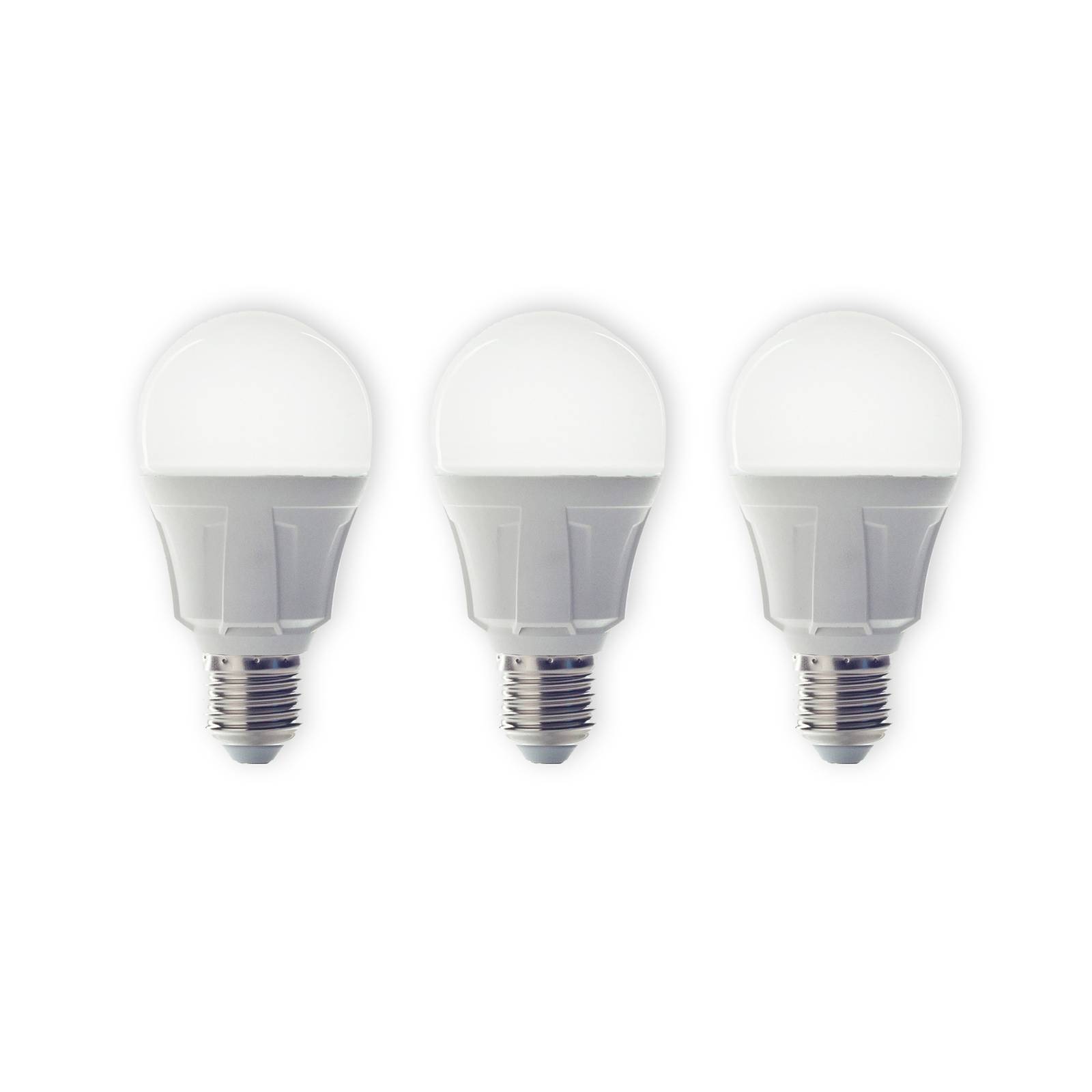 Lindby LED žiarovka, sada 3 ks, E27, 8,5 W, matná, 3 000 K