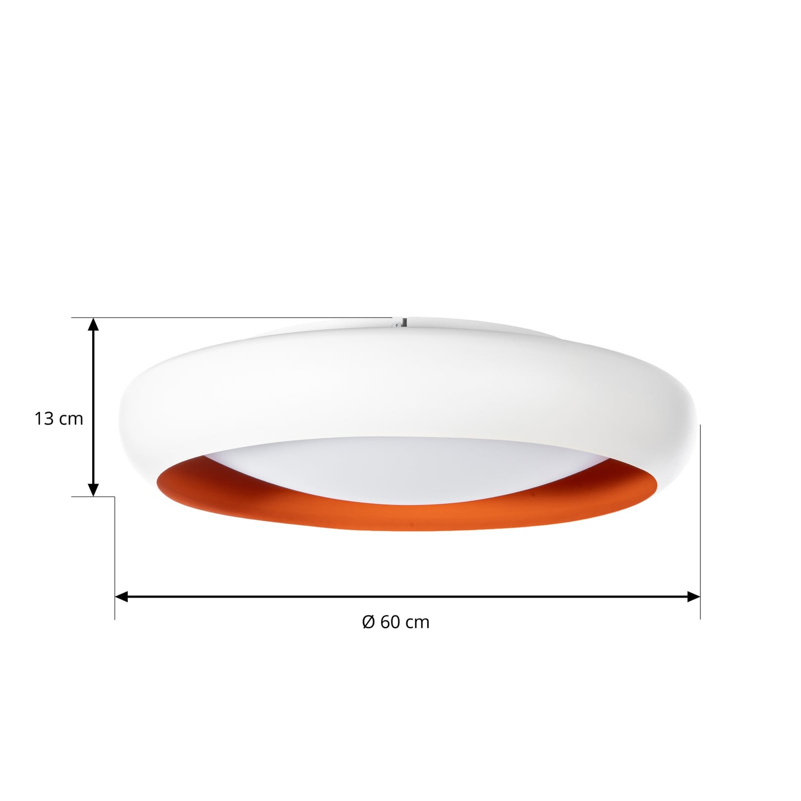 Plafonieră LED Serava, alb/portocaliu, Ø 60 cm, dimabilă - Lindby Plafonieră LED Serava, alb/portocaliu, Ø 60 cm, dimabilă - Lindby