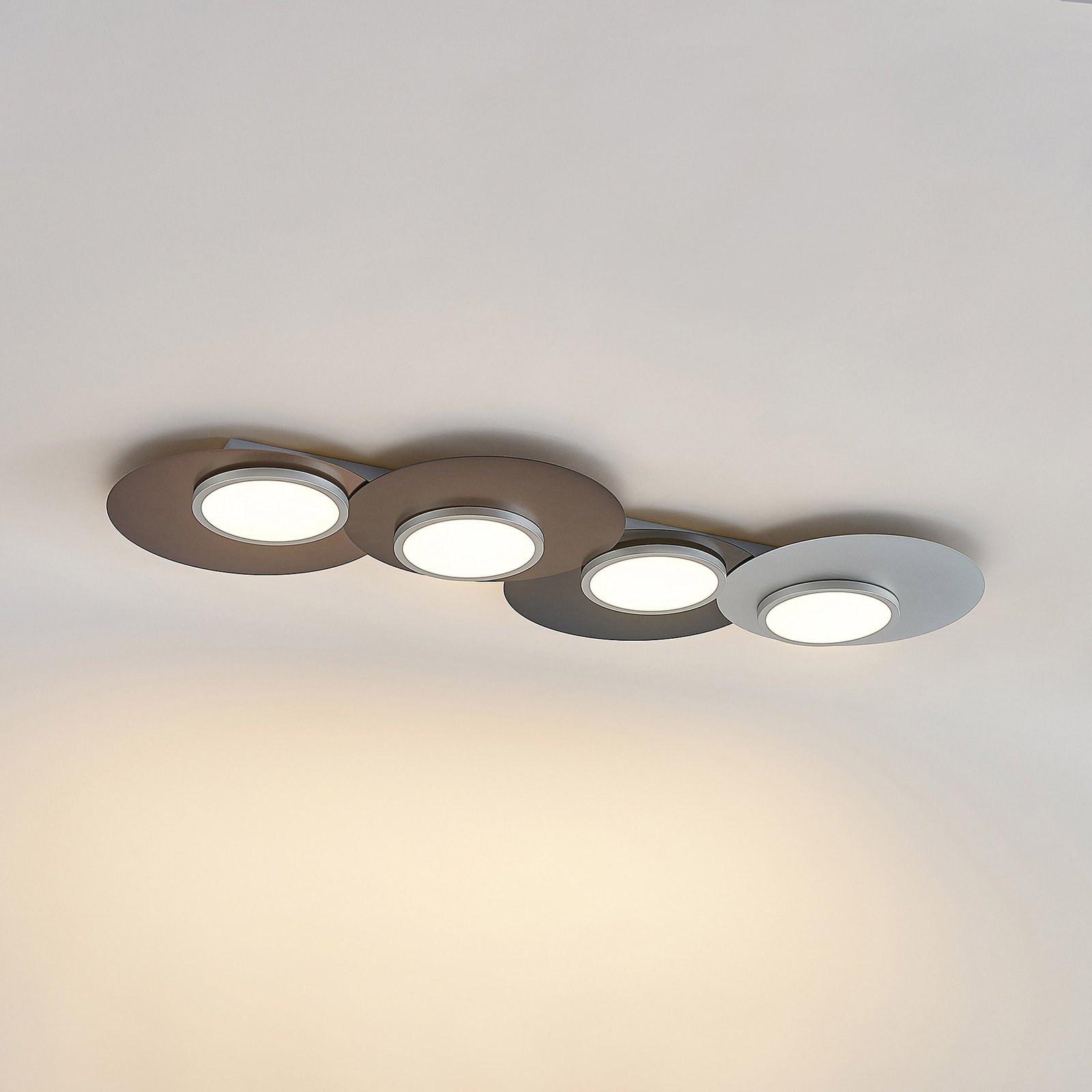 Lindby Enavi ceiling light, 4-bulb, 87 cm long, steel