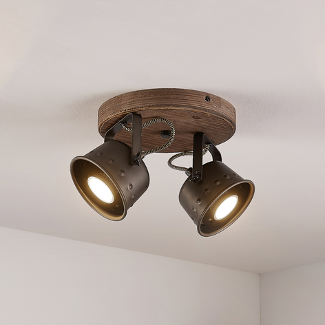 Lindby Rubinjo takspotlight, 2 lampor rund