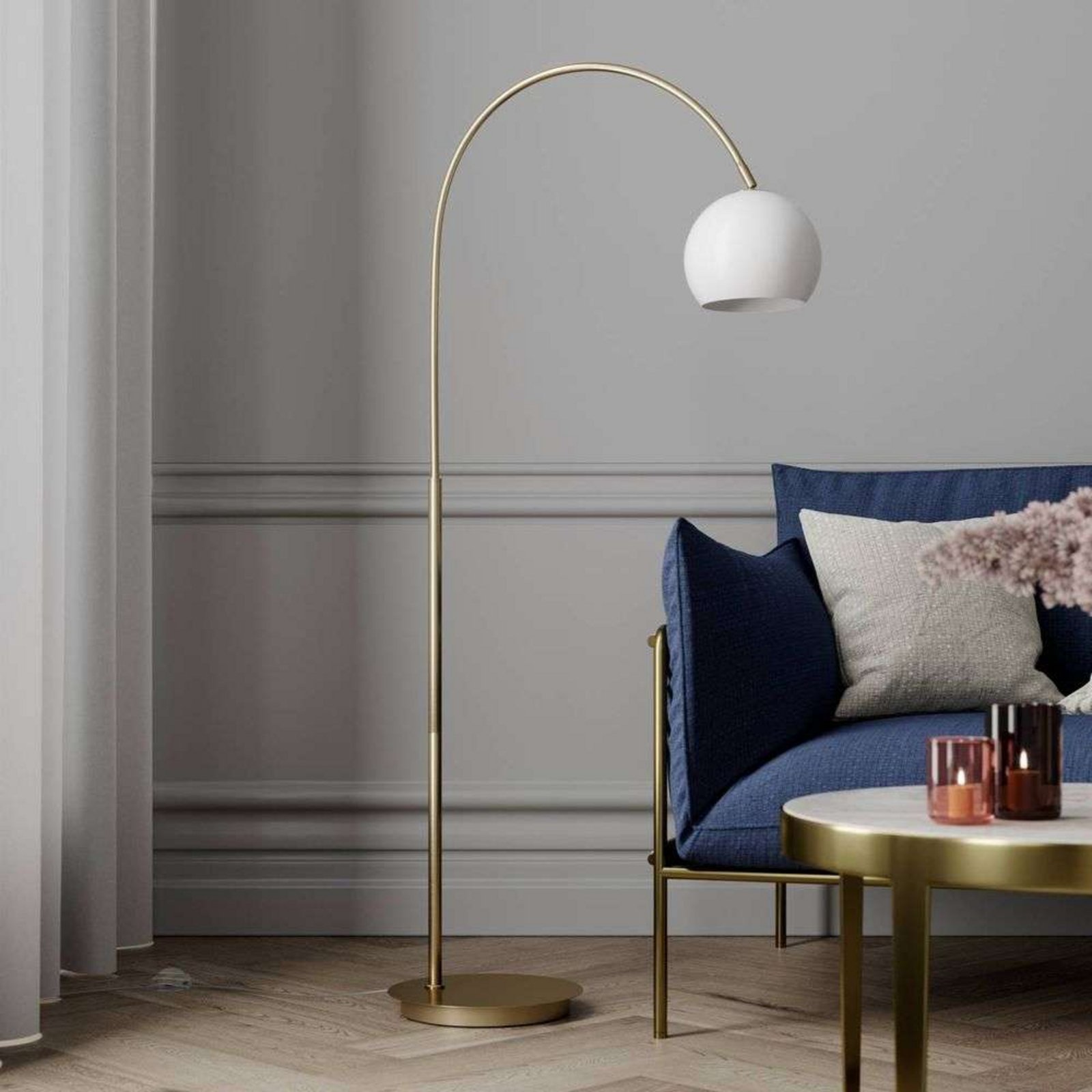 Cynthia Stojaca Lampa Opal/Brass - Lindby