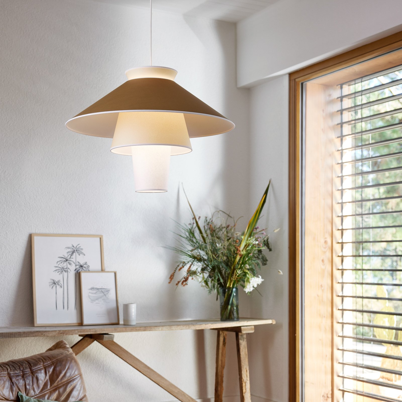 Ruche Hängeleuchte, Ø 58 cm, ocker - MARKET SET Ruche Hängeleuchte, Ø 58 cm, ocker - MARKET SET