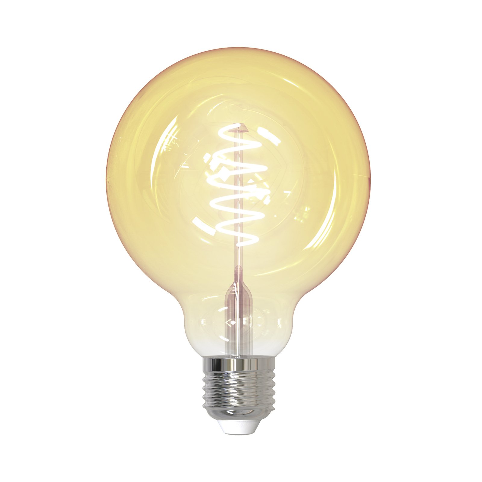 Smart LED-pære E27 G95 4,9 W WLAN ravgul