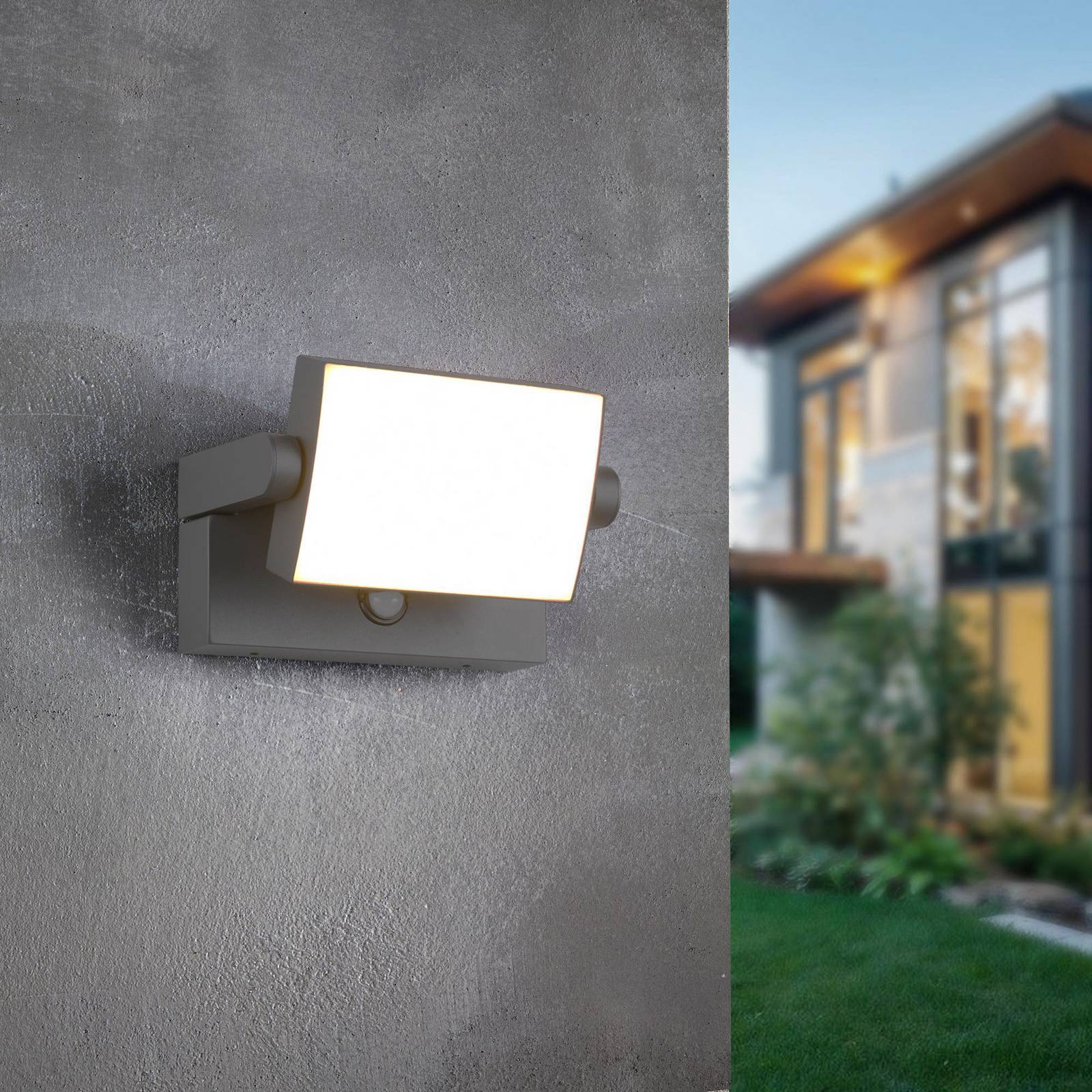 LED-Sensor-Außenwandlampe KANSAS anthrazit Breite 20 cm IP54 günstig online kaufen