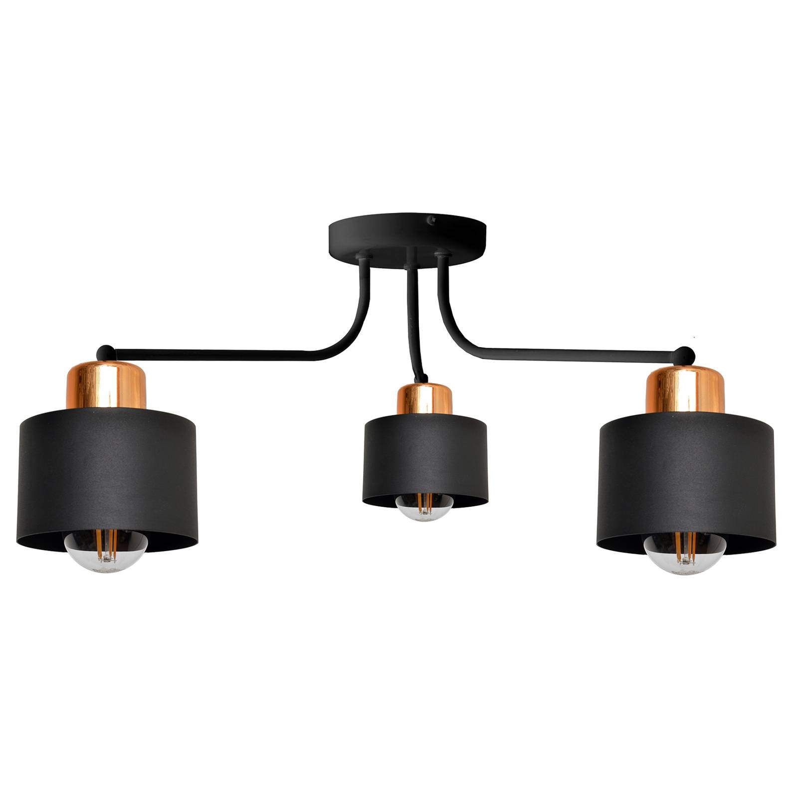 Plafondlamp Edison II, 3-lamps
