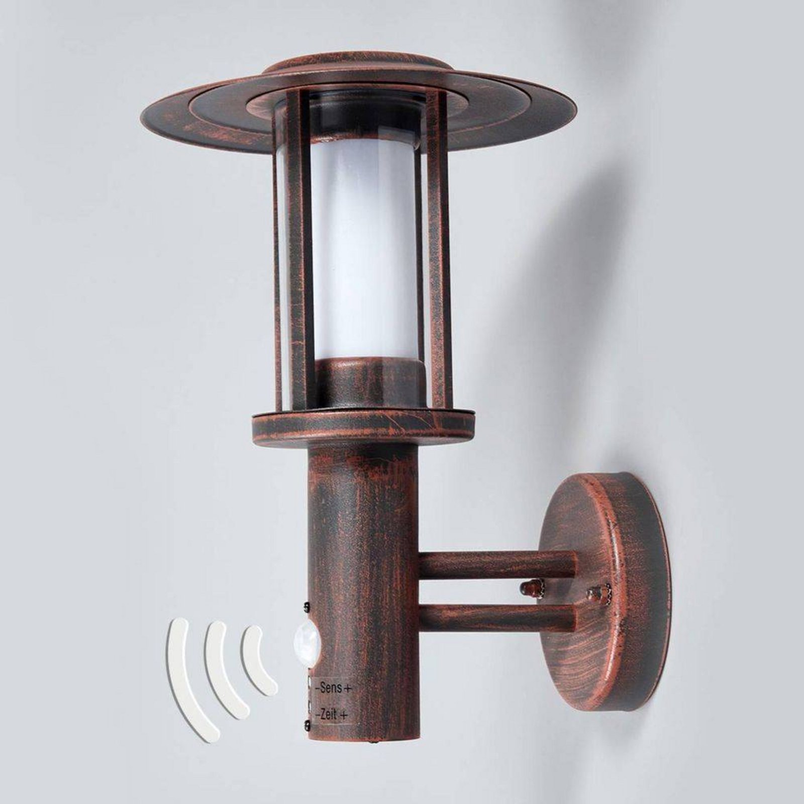 Pavlos LED Outdoor Wall Lamp w/Sensor Rust - Lindby