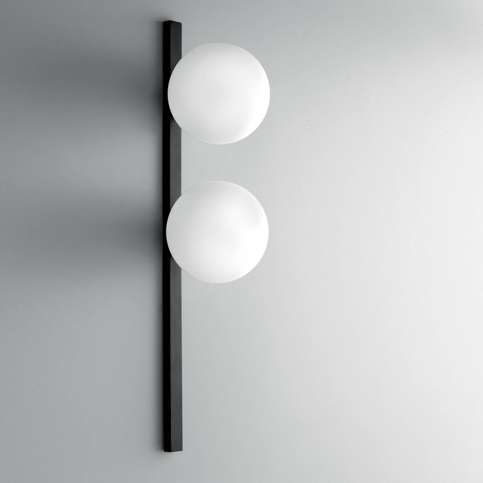 Luce Ambiente Design Vägglampa Enoire, höjd 60 cm, svart, metall/glas, 2 lampor