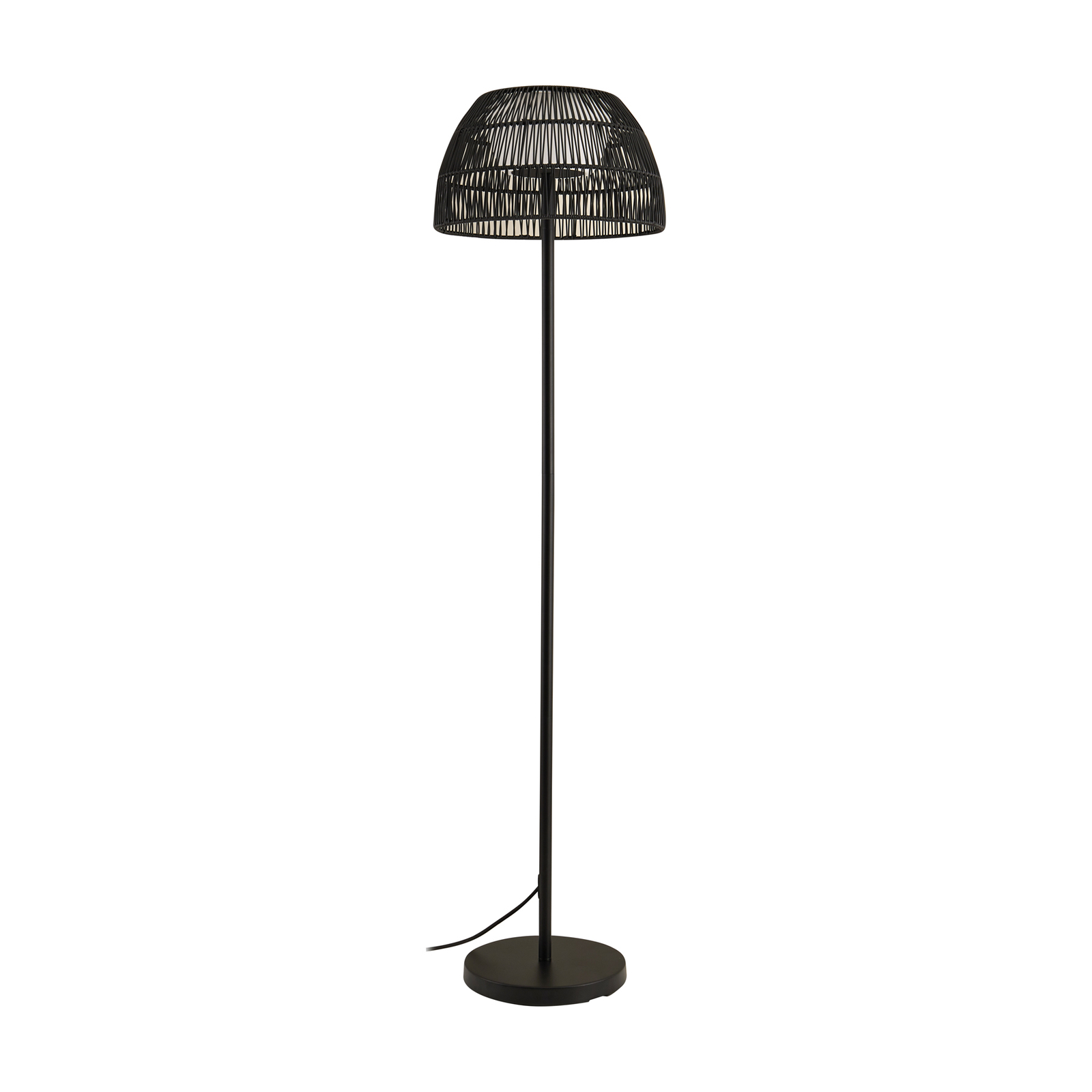 Lucande LED kültéri állólámpa Heribio, fekete, vas, 153 cm