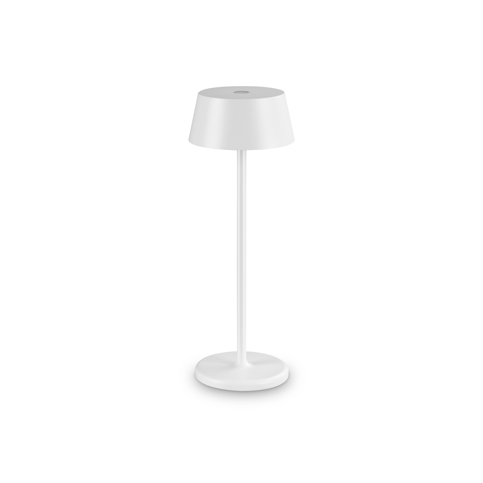 Ideal Lux LED rechargeable outdoor table lamp Pure, white metal 32 cm