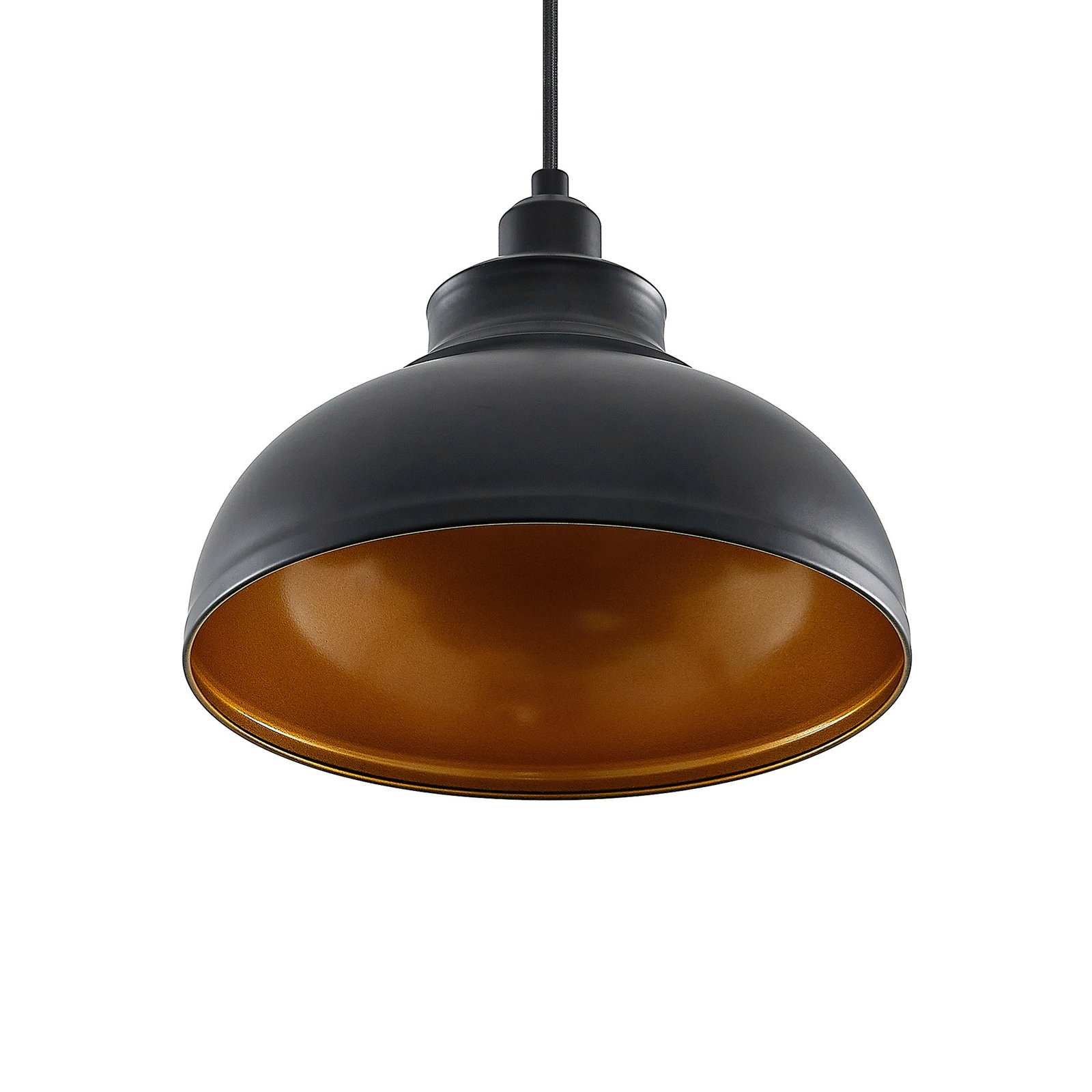 Lindby Emna hanglamp, 1-lamp, zwart-goud