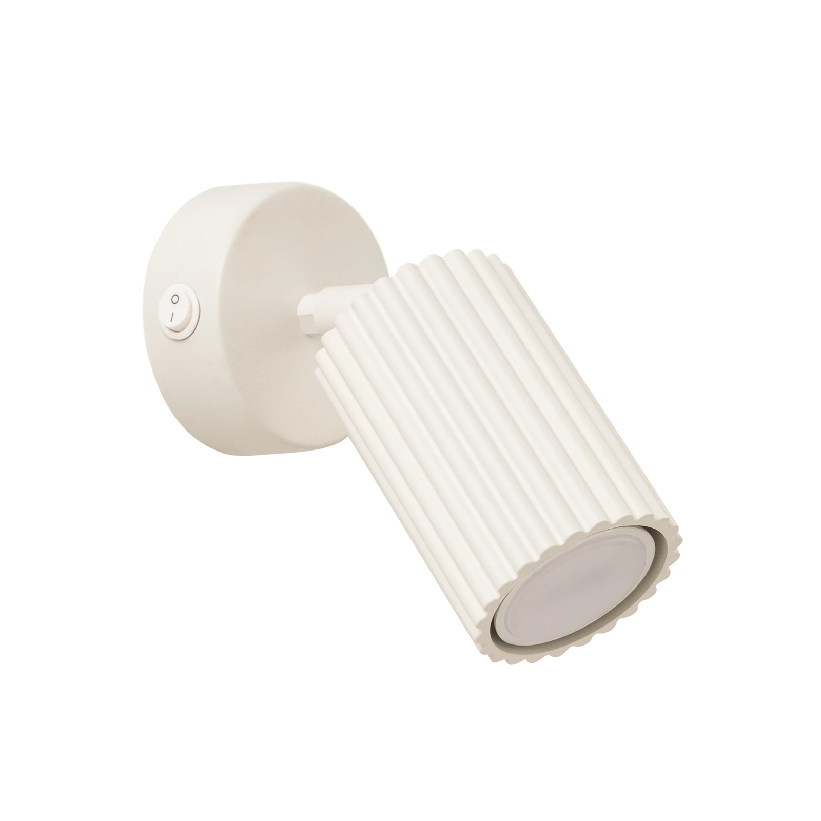 Wandspot carbon, beige, projectie 16 cm, schakelaar, aluminium