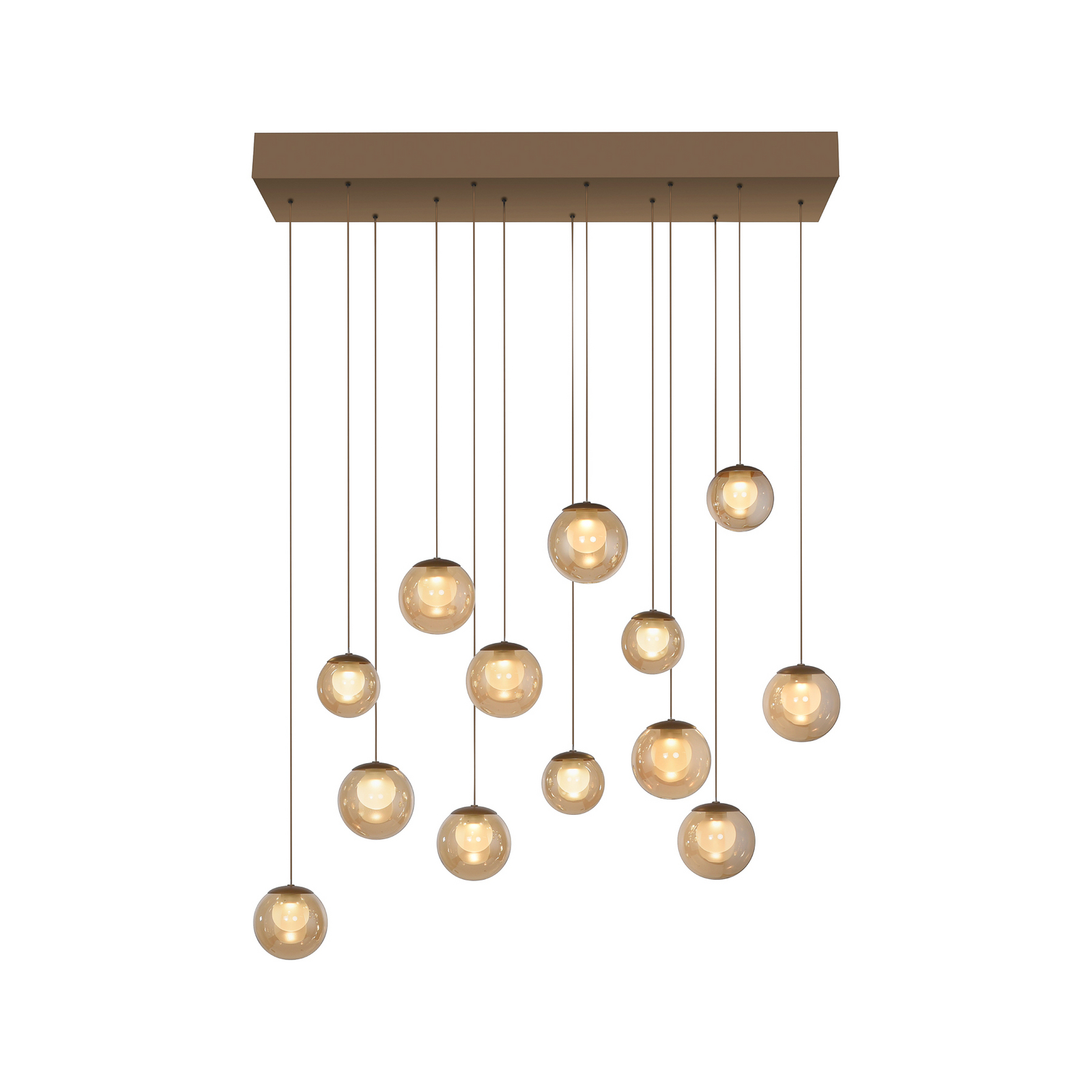 PURE LED piekaramā lampa Popup, bronza/dzintara krāsa, garums 100 cm, 13