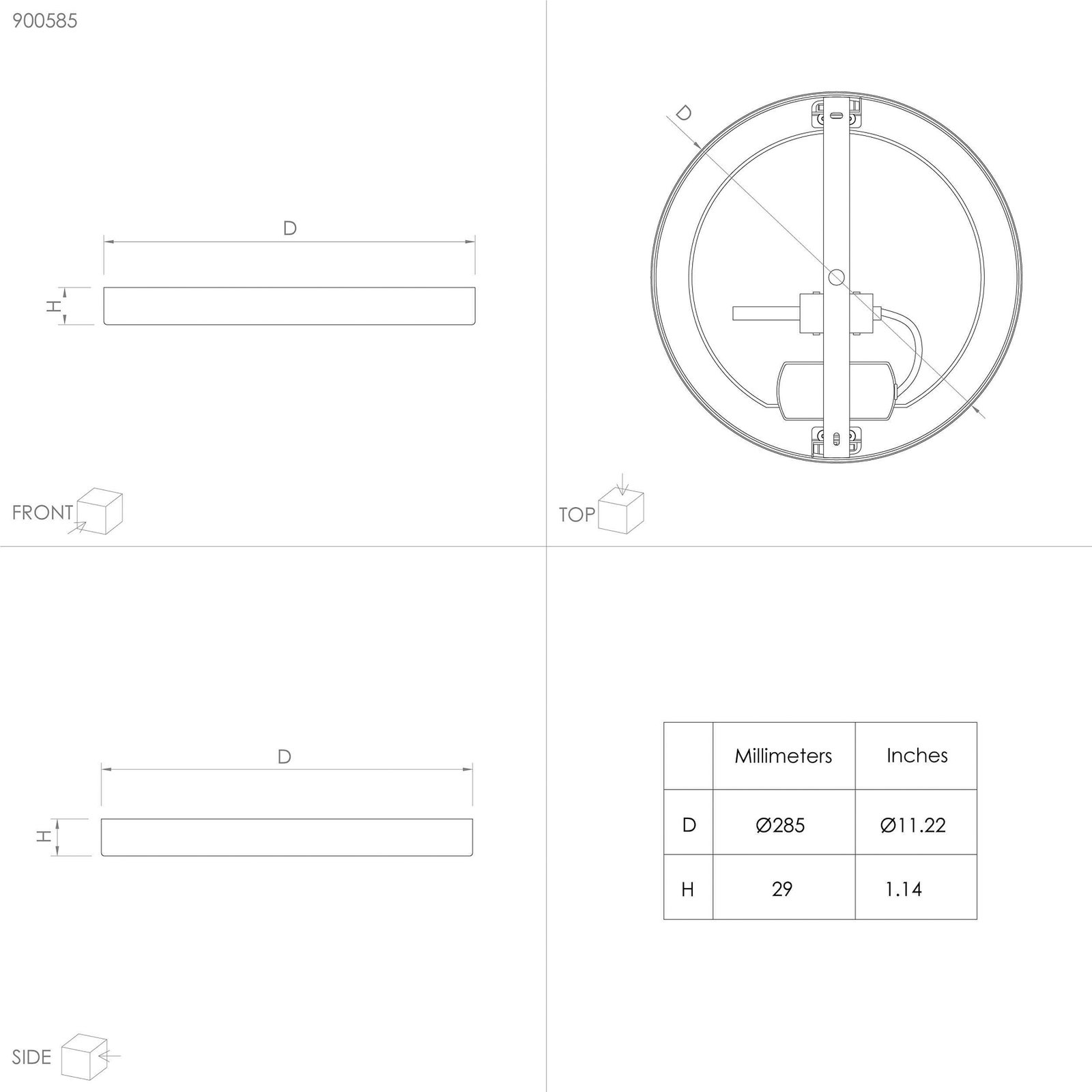 Surface-mounted LED panel Fueva 5 IP20 830 nickel Ø28.5cm