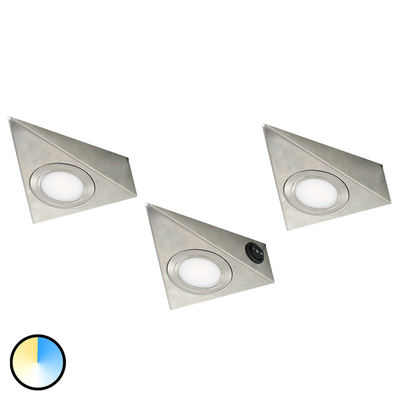 Set LED Unterbaustrahler dreieckig mit Schalter Unterbauleuchte Küchenlampe weiß 