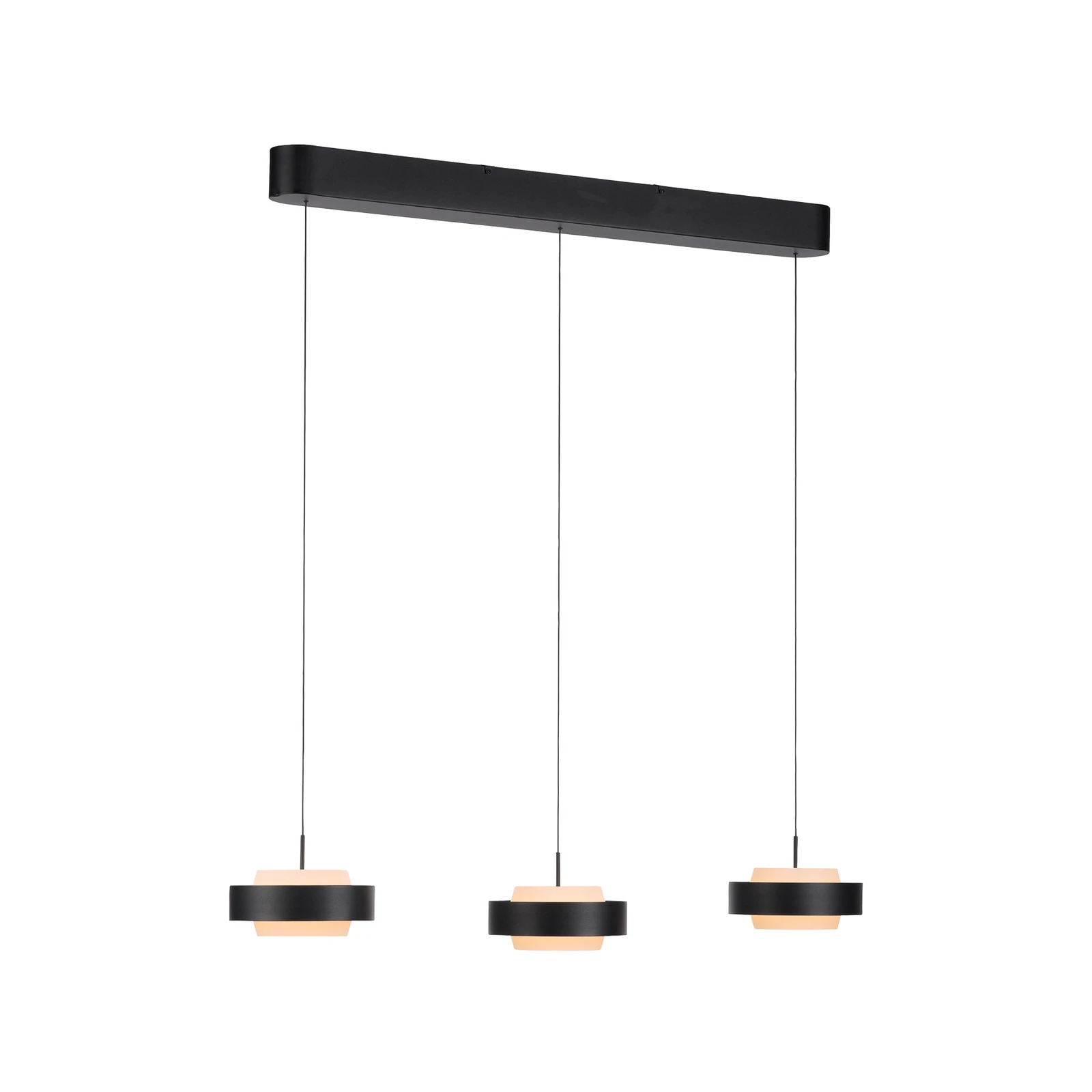 Schöner Wohnen LED-hänglampa Elmo, svart, 3 lampor, 3000 K