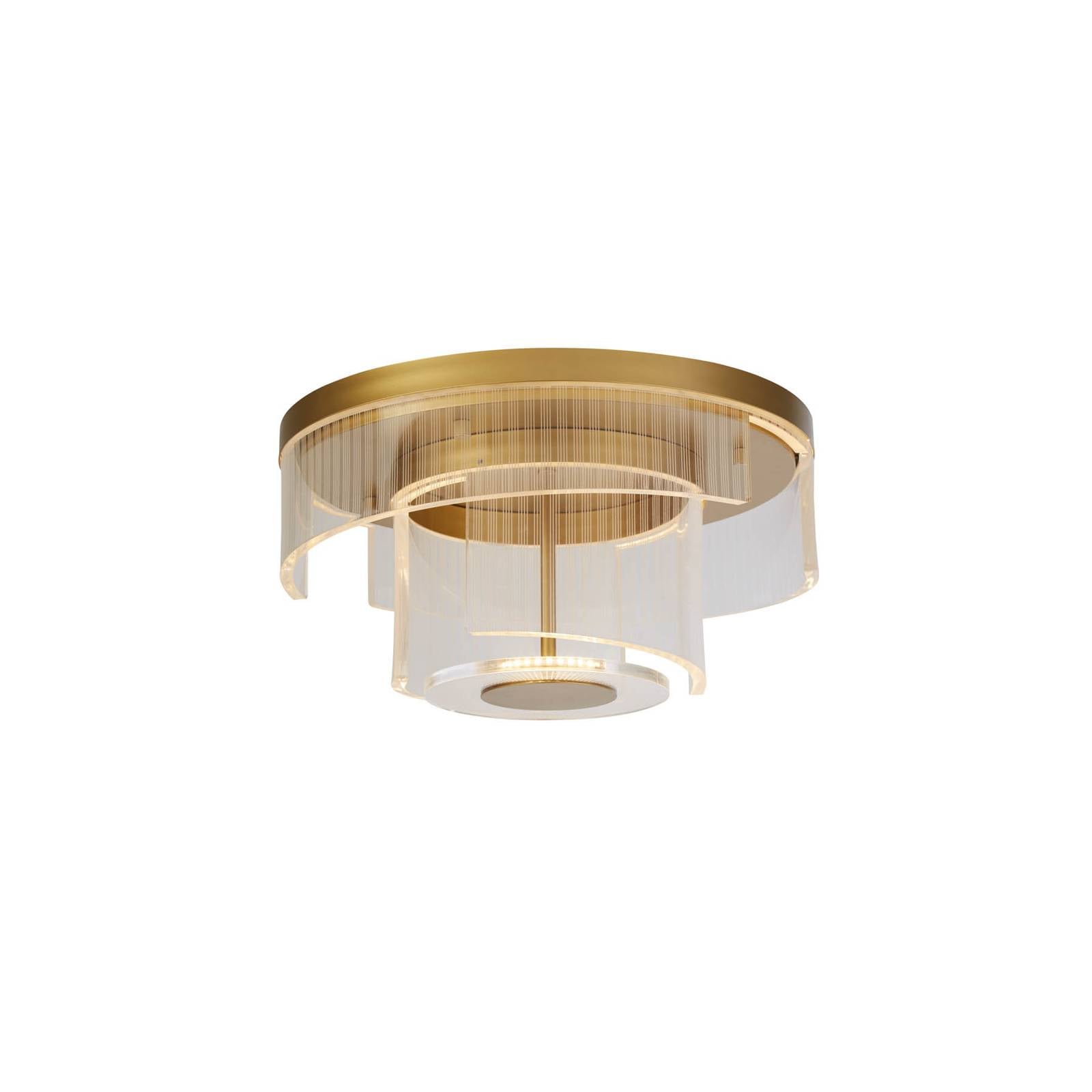 LED-Deckenleuchte Deco, goldfarben, Stahl, Acryl