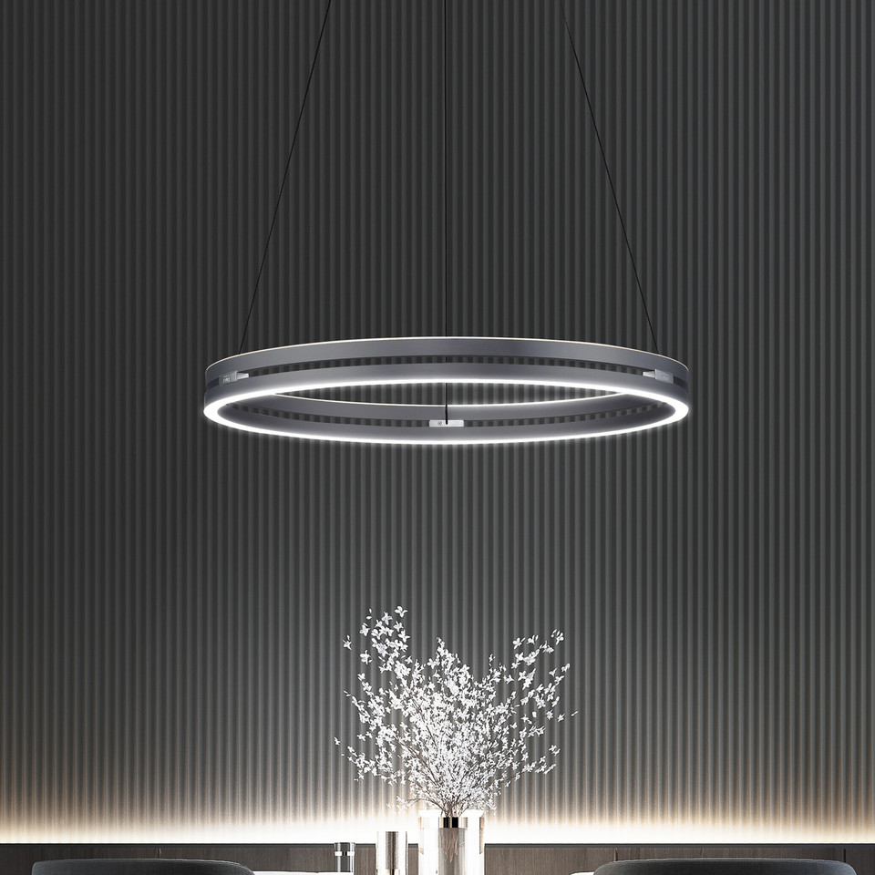 Pure E-Loop LED-hänglampa, grå från Pure