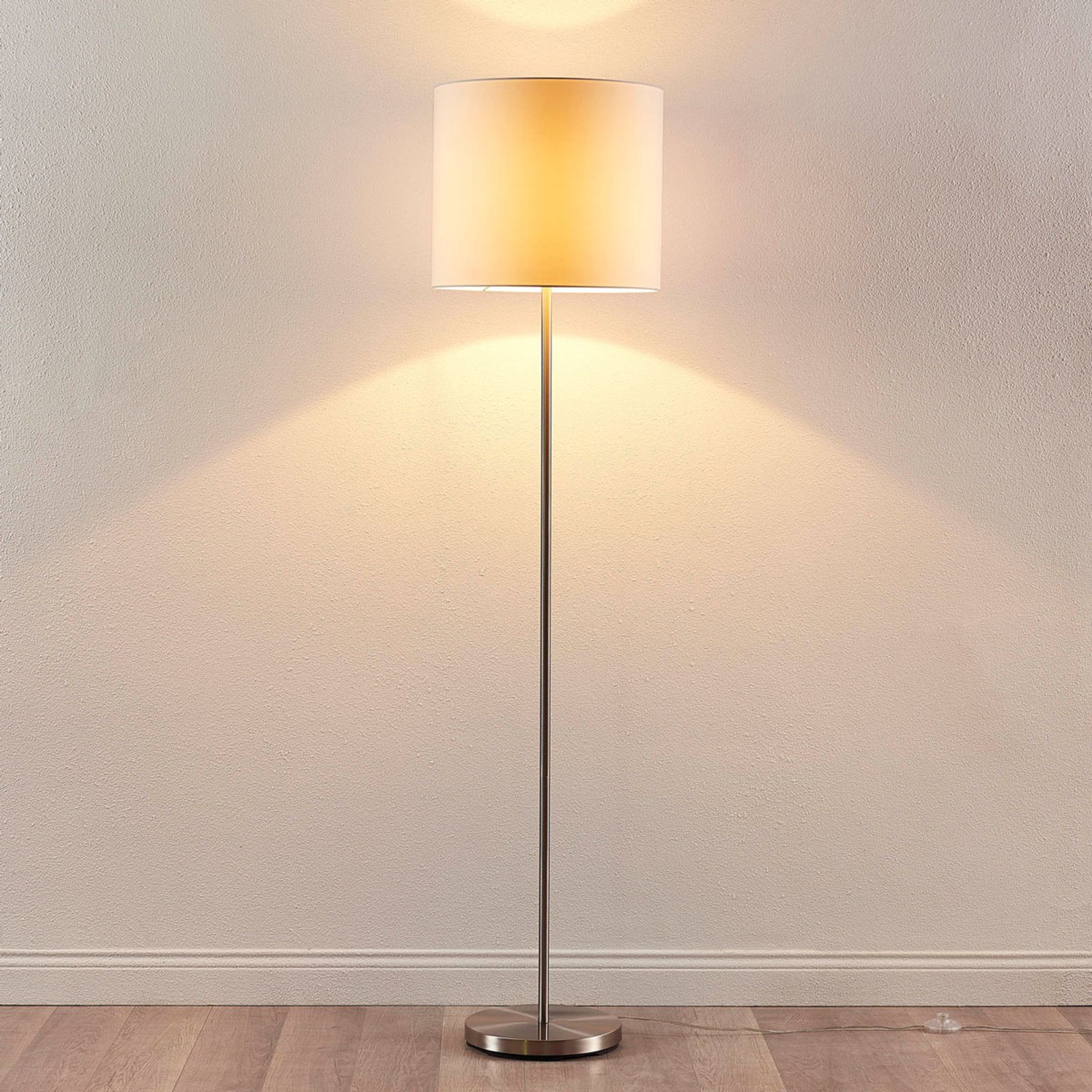 Parsa - floor lamp with white fabric lampshade