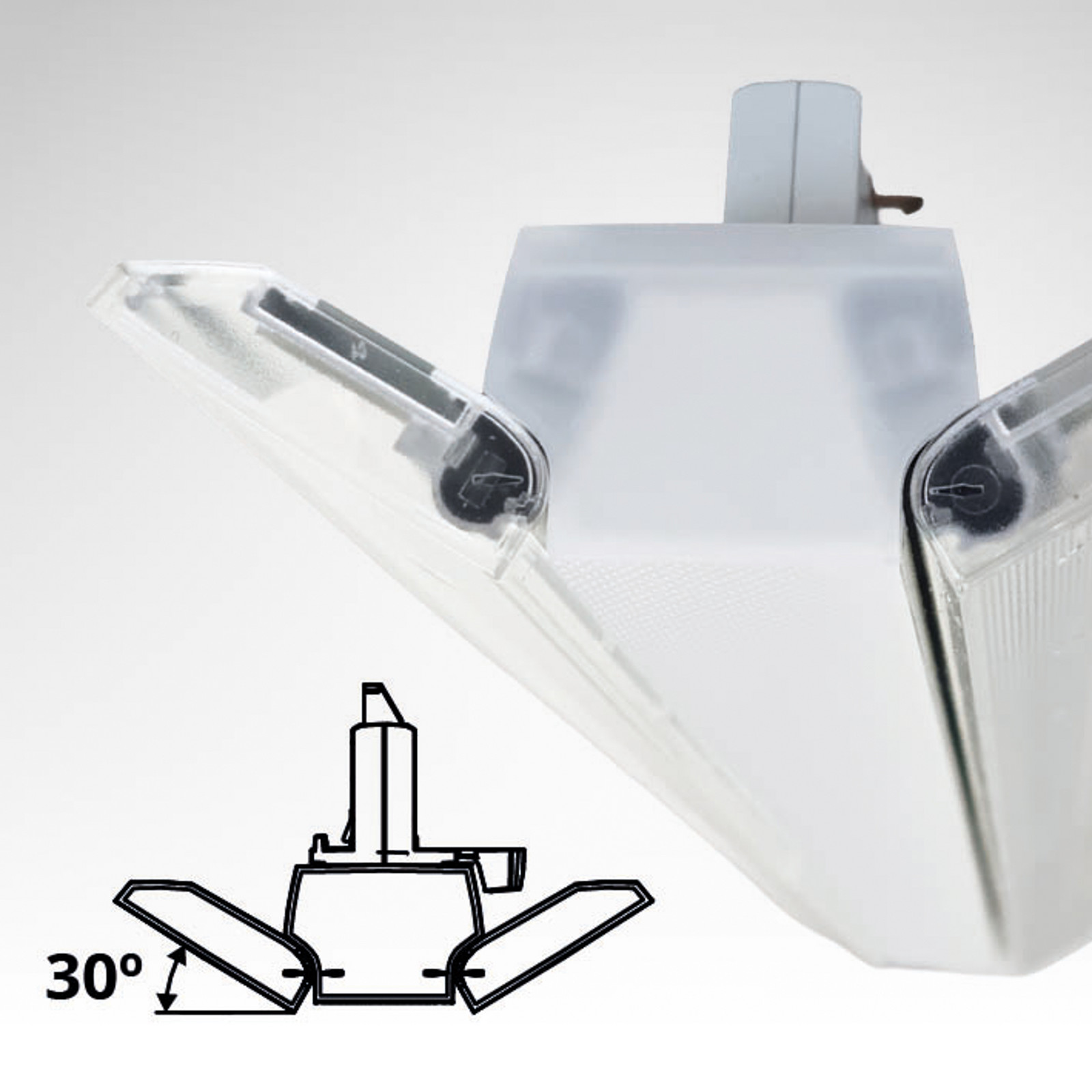 MEGAMAN LED-3-fazna svetilka za tir Xavier 4000K, bela, 60 cm - Študija / pisarna - Plastika