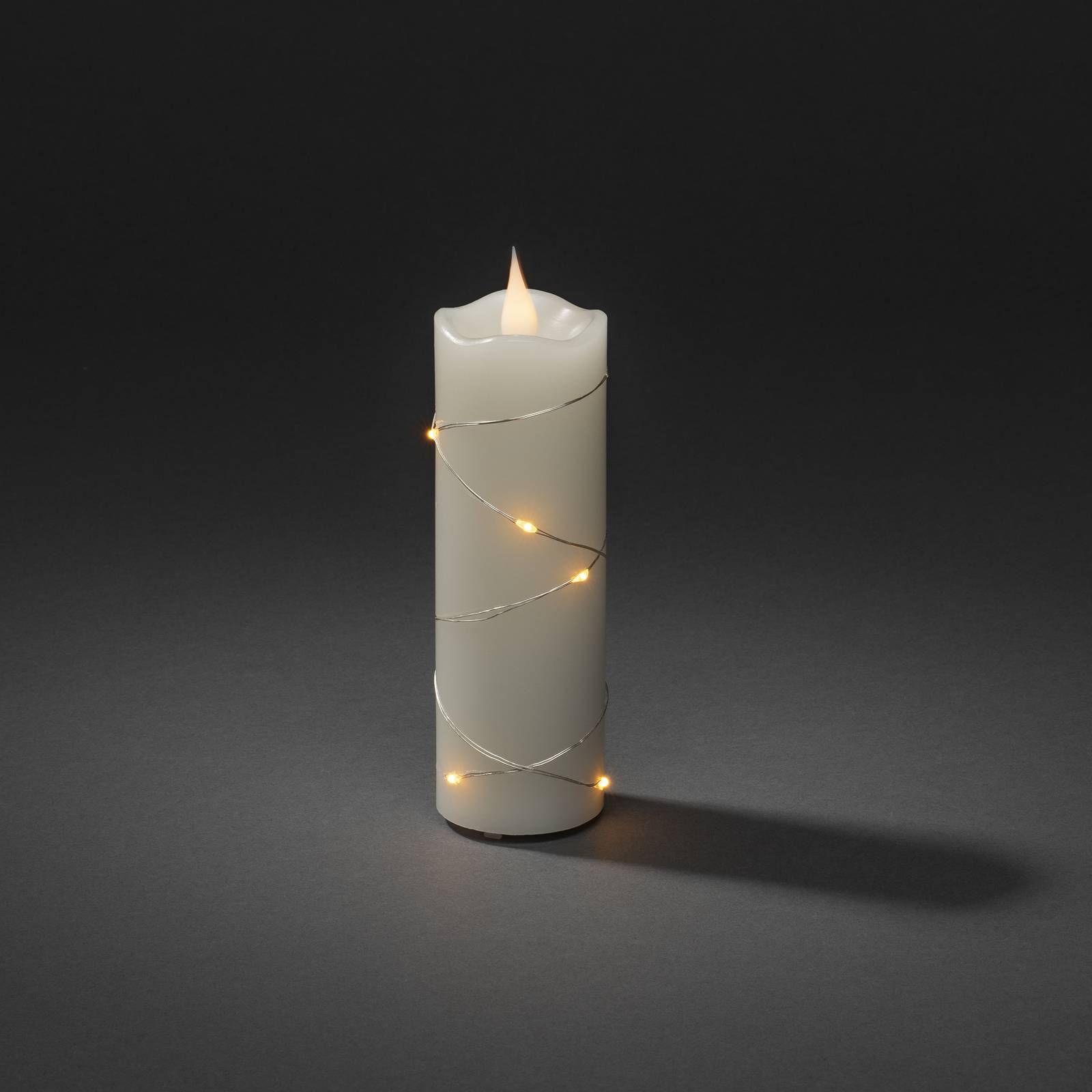LED vosková sviečka krémová farba jantárová 15,2 cm